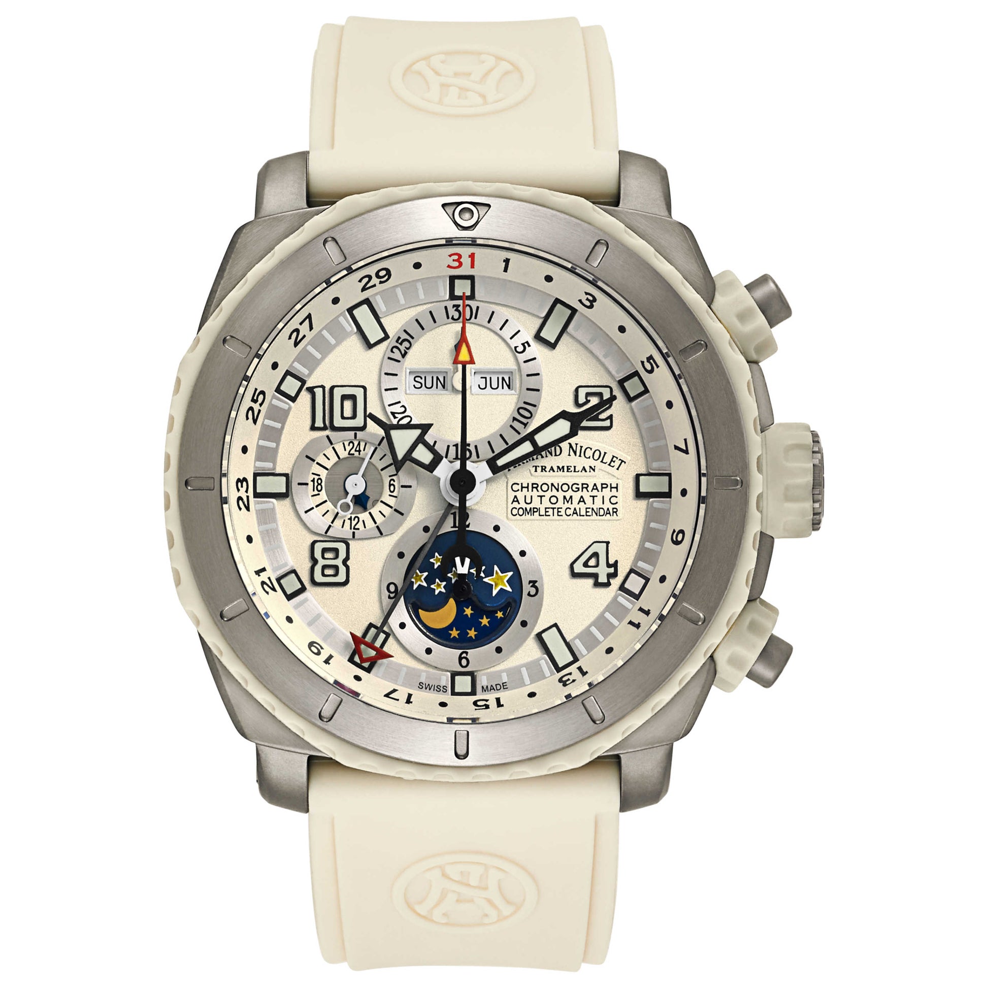 Front view of Armand Nicolet S05 Men's Automatic Watch T614B-AG-G9610