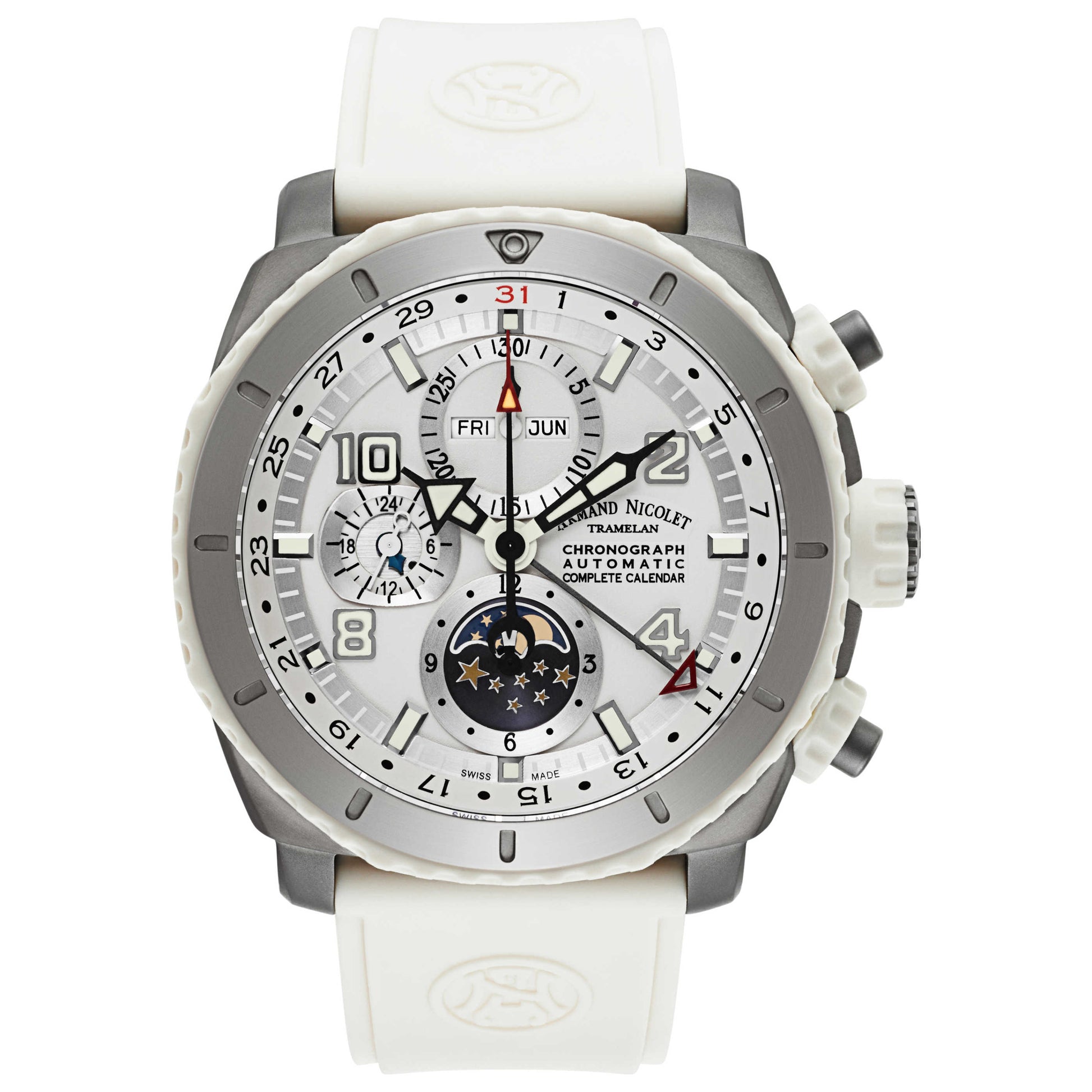 Front view of Armand Nicolet S05 Men's Automatic Watch T614B-AK-G9610