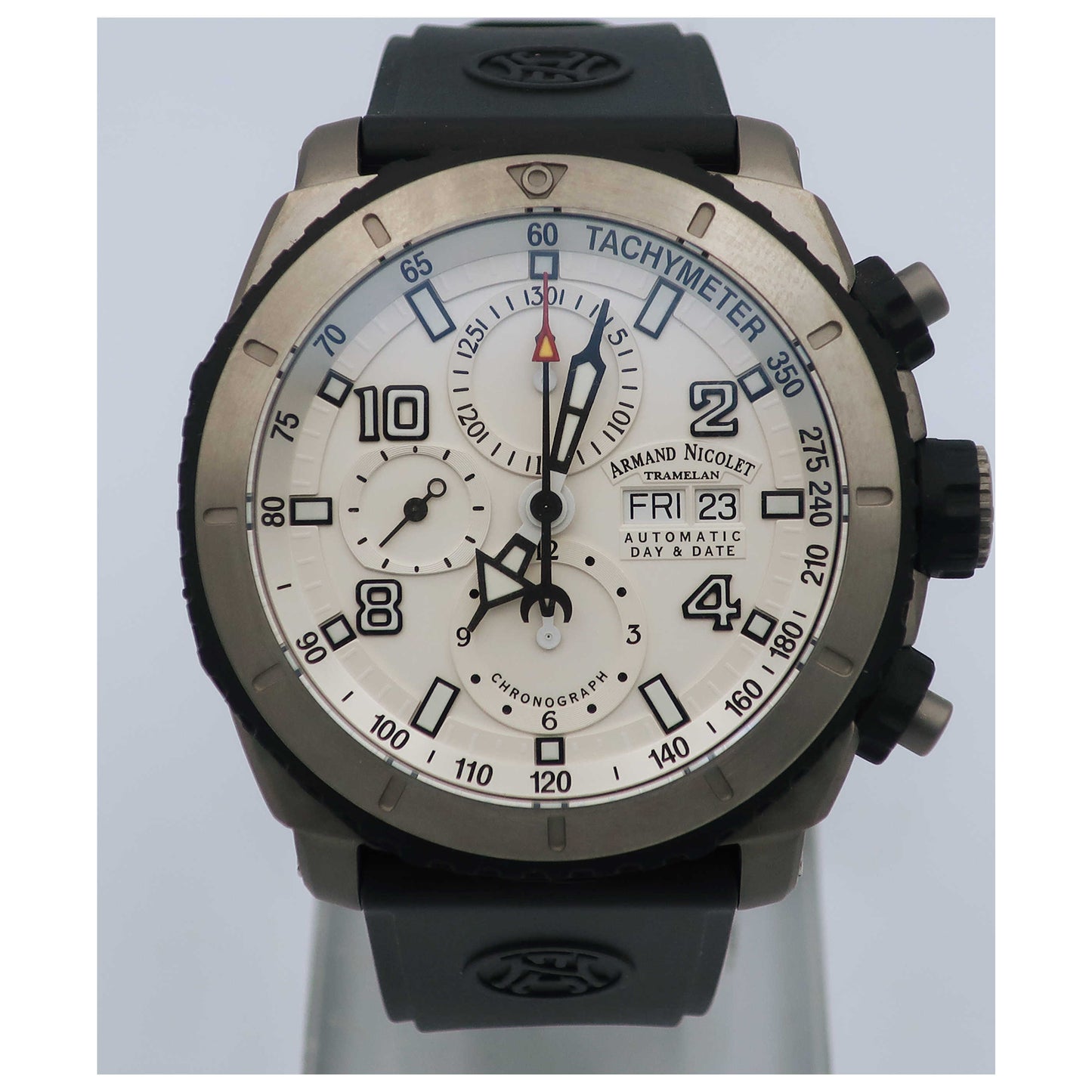 Front view of Armand Nicolet S05 Men's Automatic Watch T616A-AG-G9610-SDV