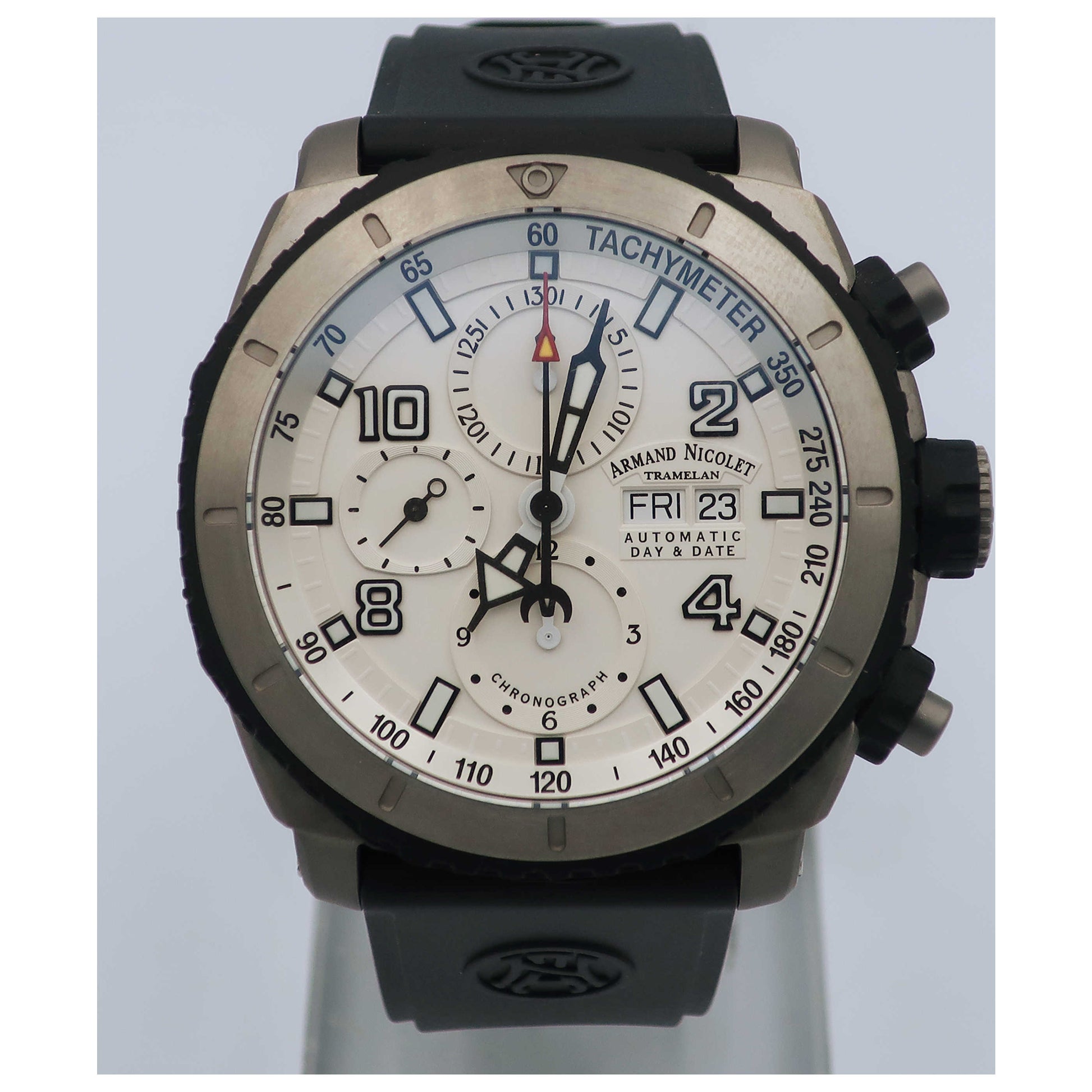 Front view of Armand Nicolet S05 Men's Automatic Watch T616A-AG-G9610-SDV