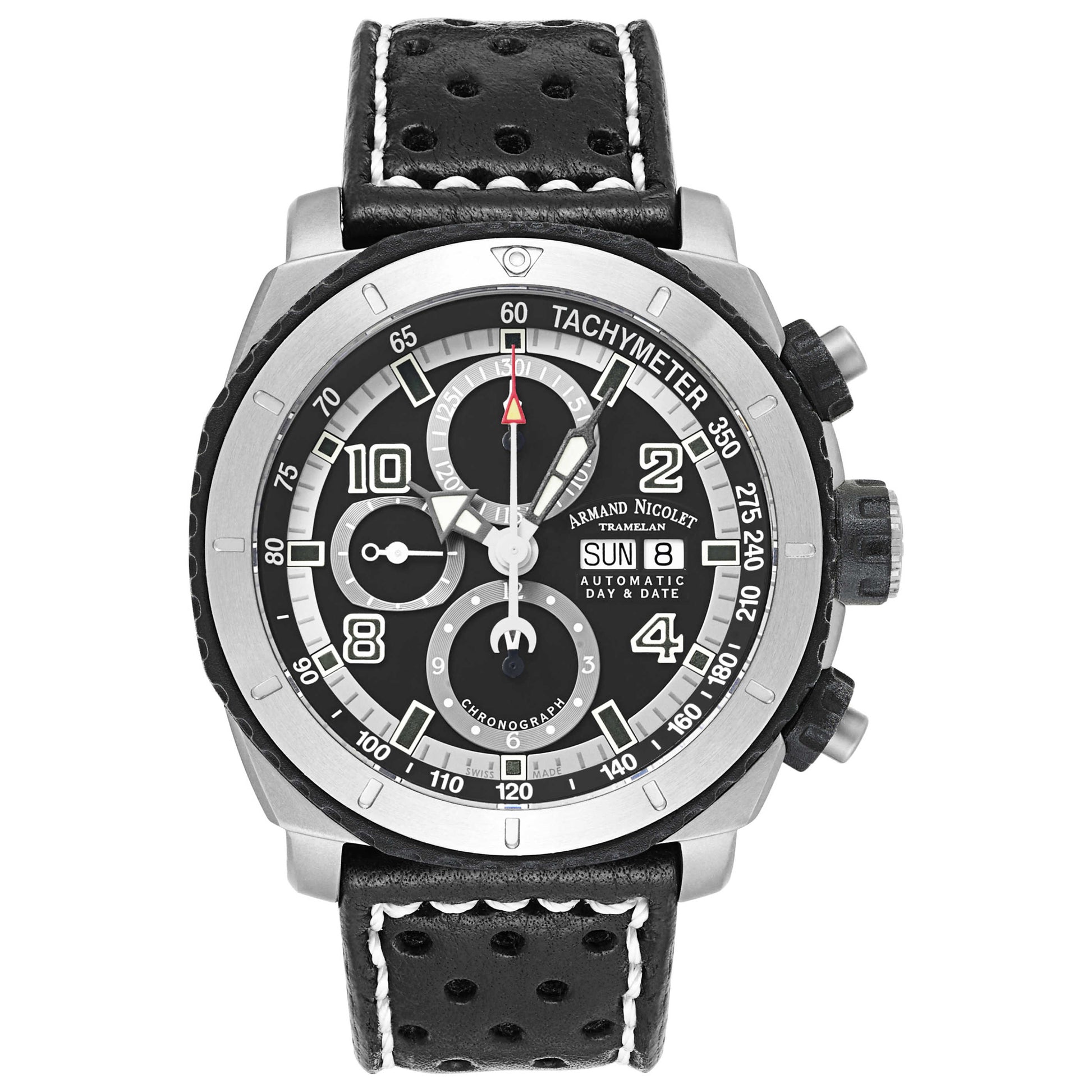 Front view of Armand Nicolet S05 Men's Automatic Watch T616A-GR-P160NR4