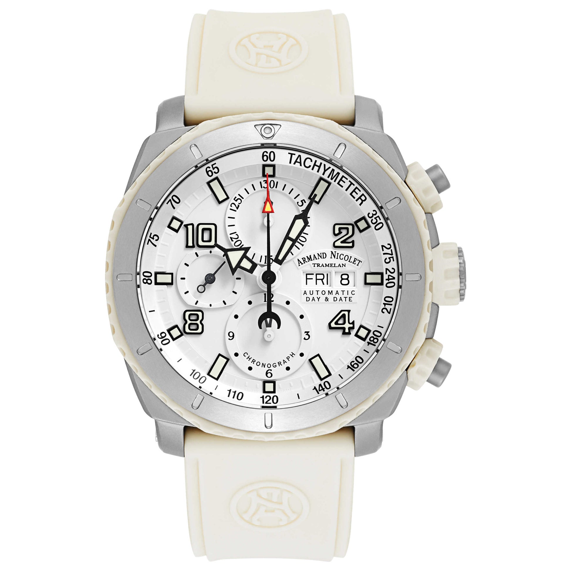 Front view of Armand Nicolet S05 Men's Automatic Watch T616B-AG-G9610B