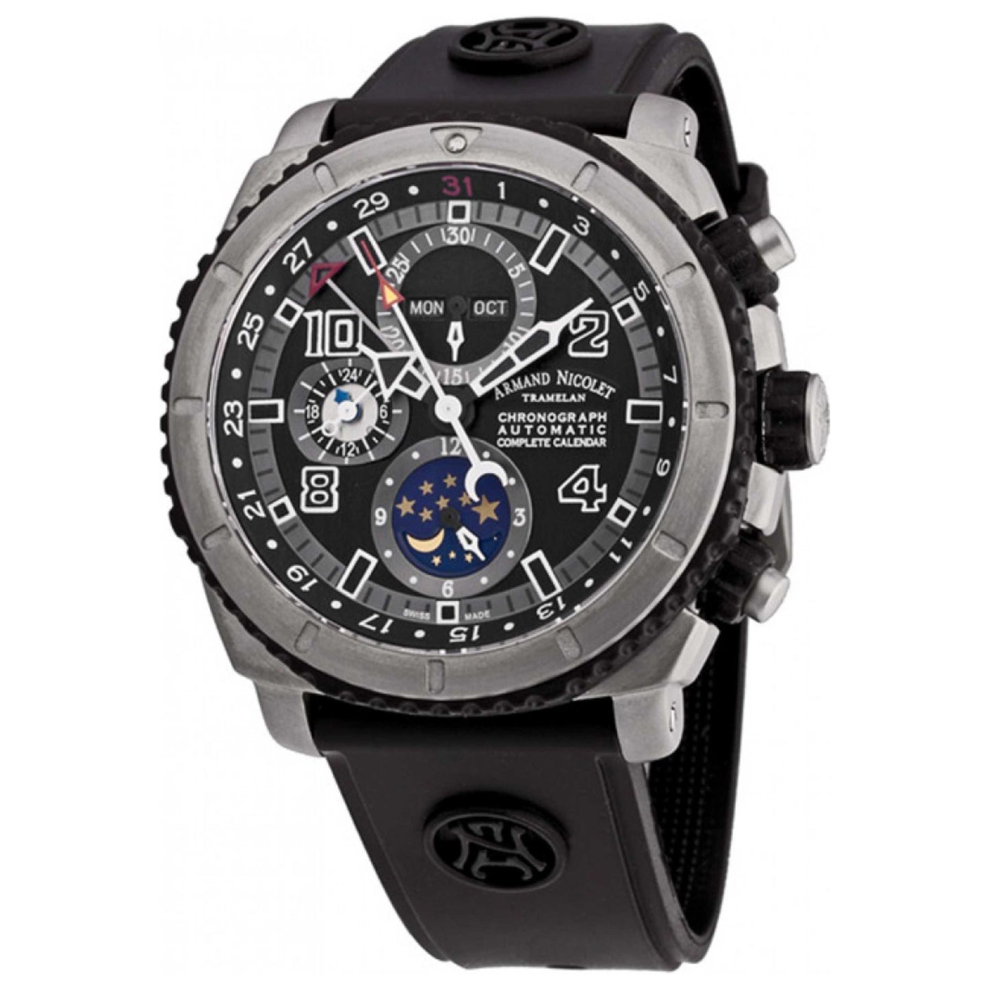 Front view of Armand Nicolet S05 Men's Automatic Watch T618A-AN-P160NR4