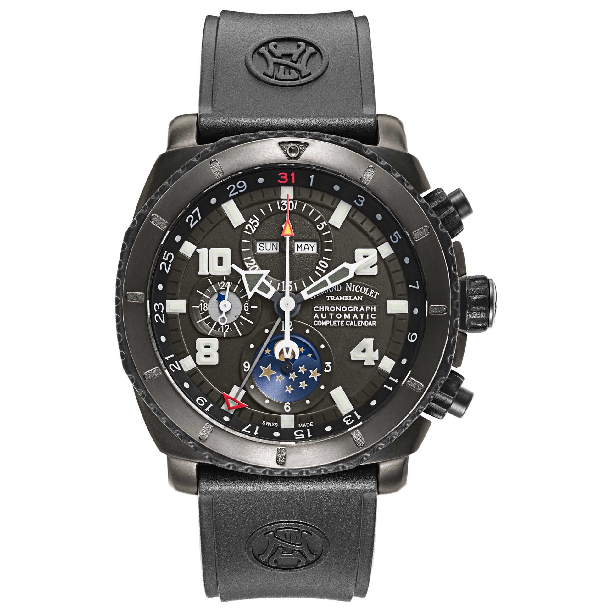 Front view of Armand Nicolet S05 Men's Automatic Watch T618N-AN-G9610