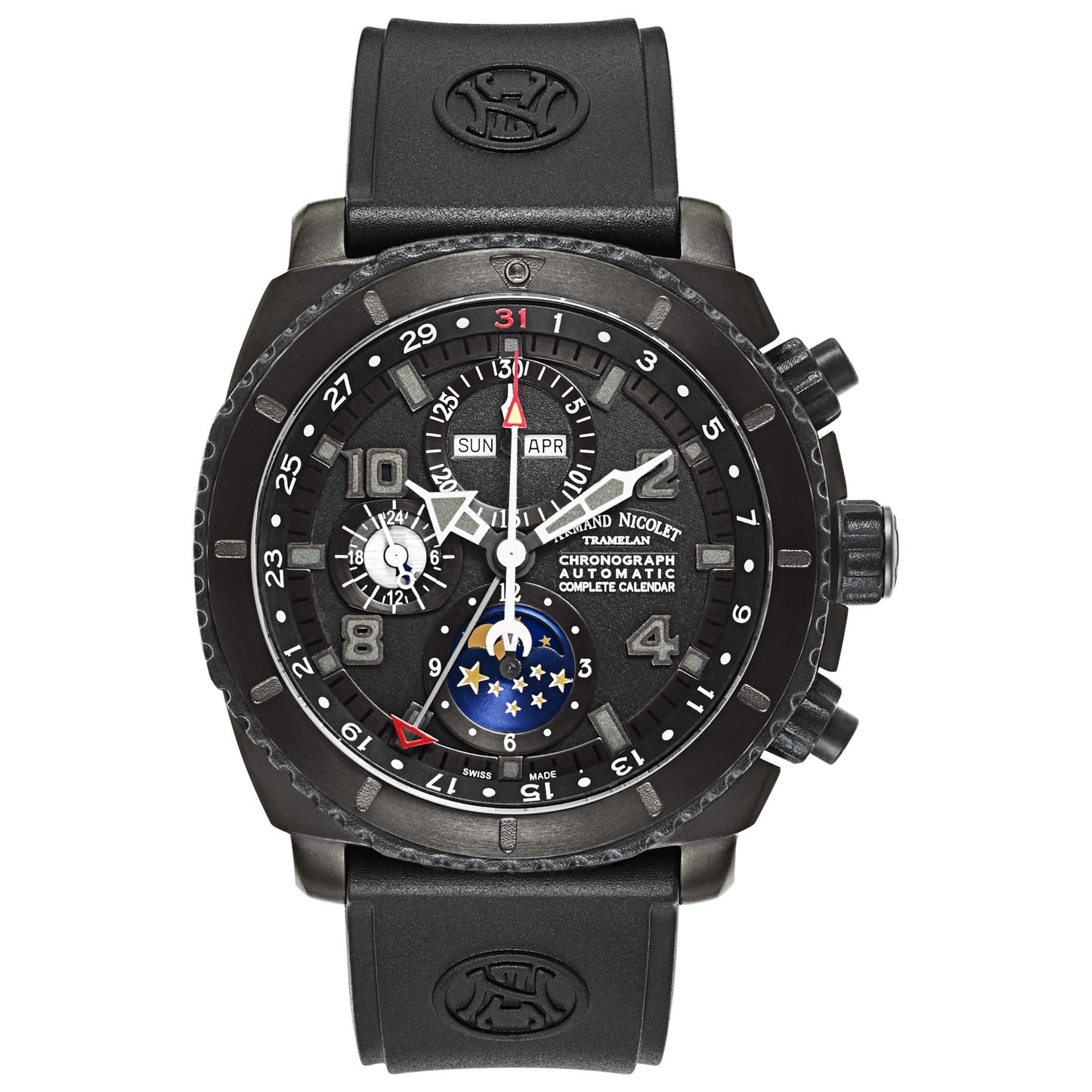 Front view of Armand Nicolet S05 Men's Automatic Watch T618N-NN-G9610