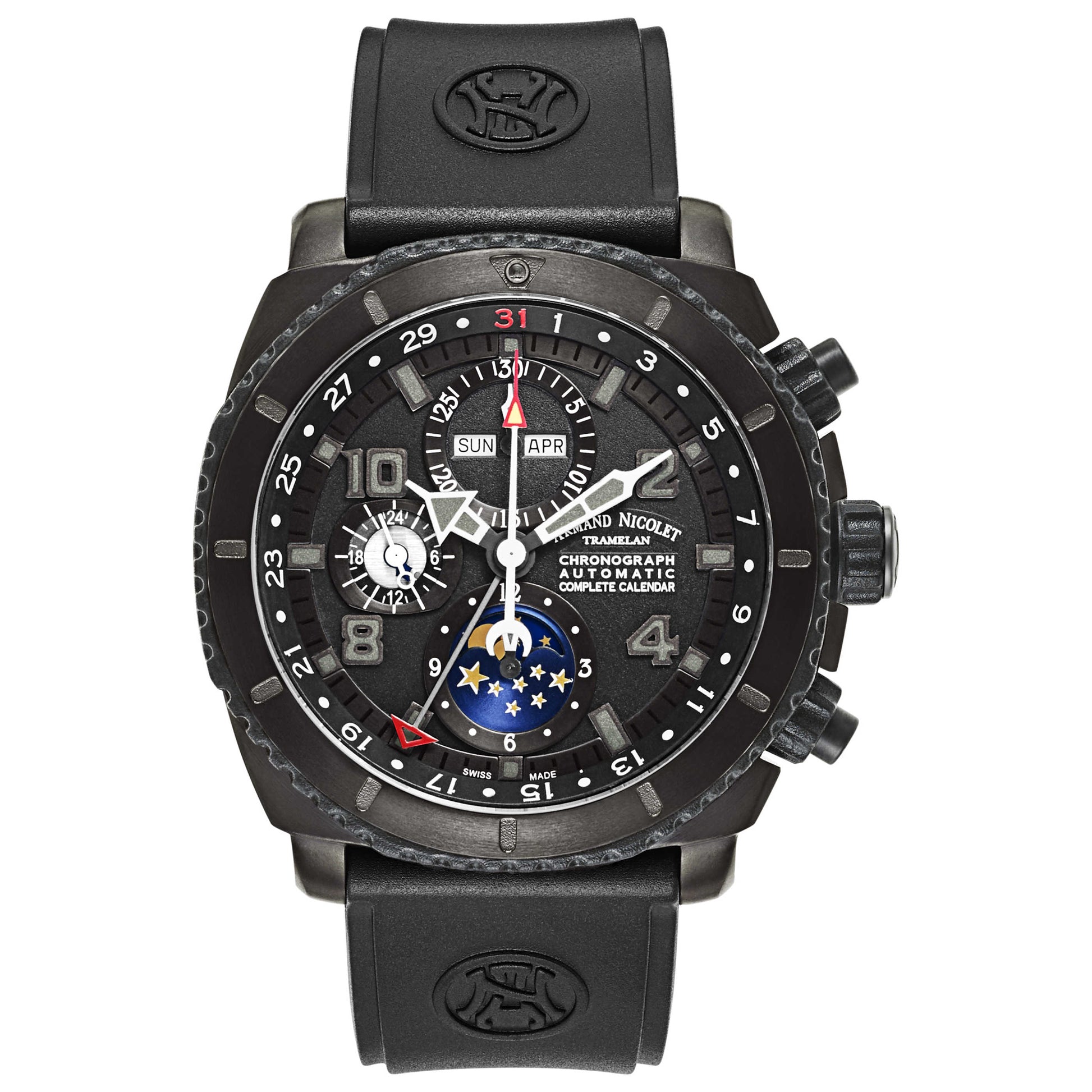 Front view of Armand Nicolet S05 Men's Automatic Watch T618N-NN-G9610