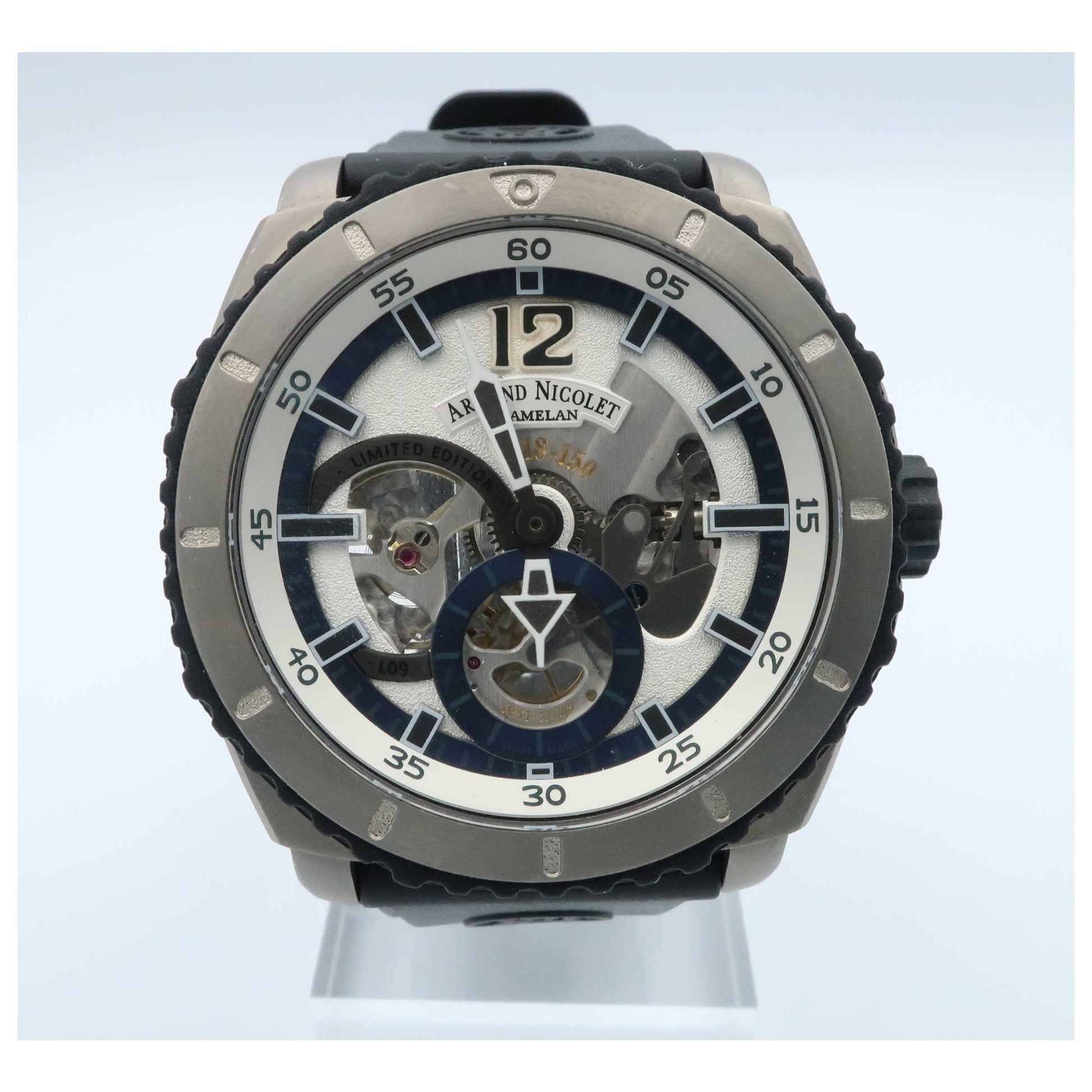 Front view of Armand Nicolet L09 Men's Manual-Wind Watch T619AGN-AG-G9610-SDV