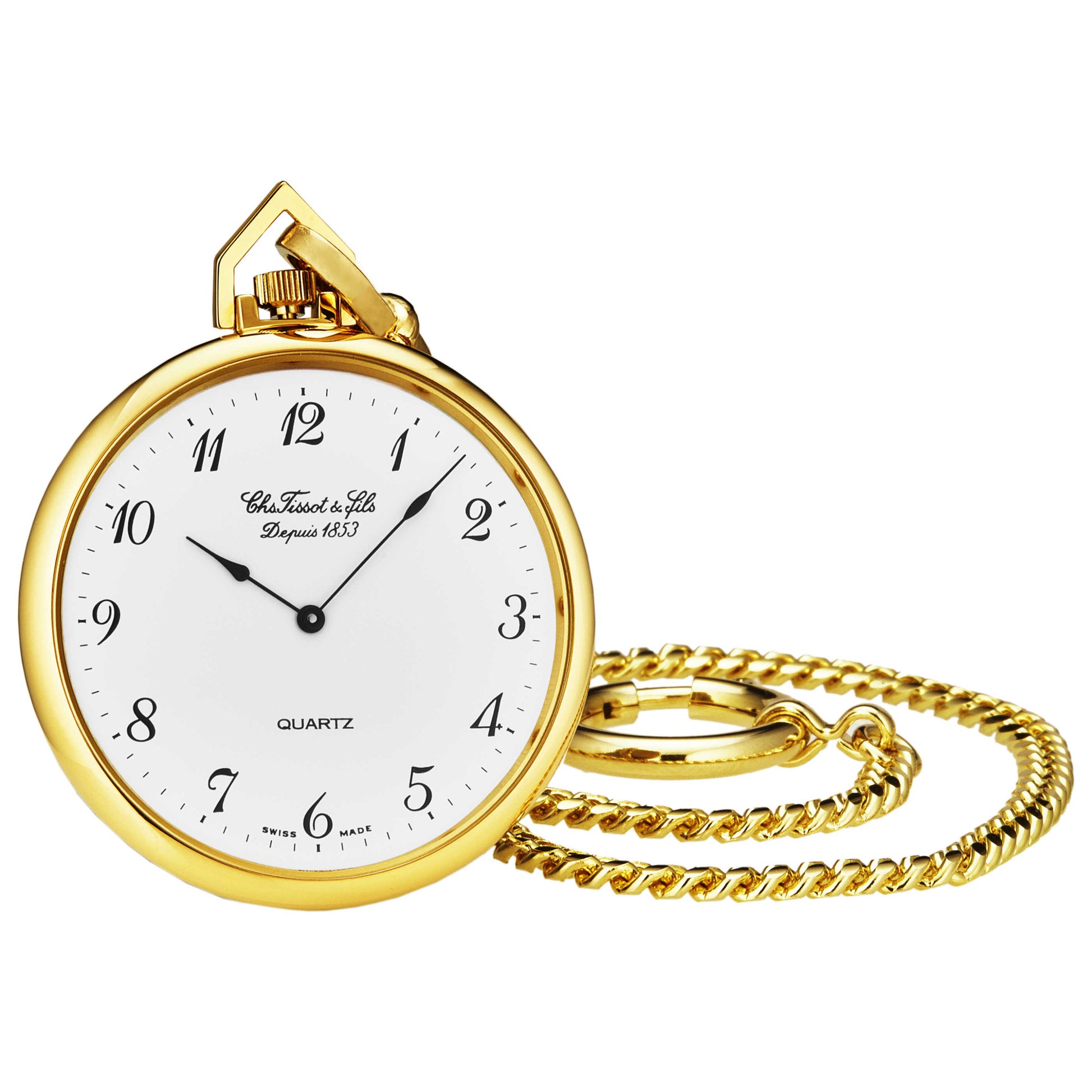Front view of Tissot Pocketwatch Men's Quartz Pocket Watch T82455412