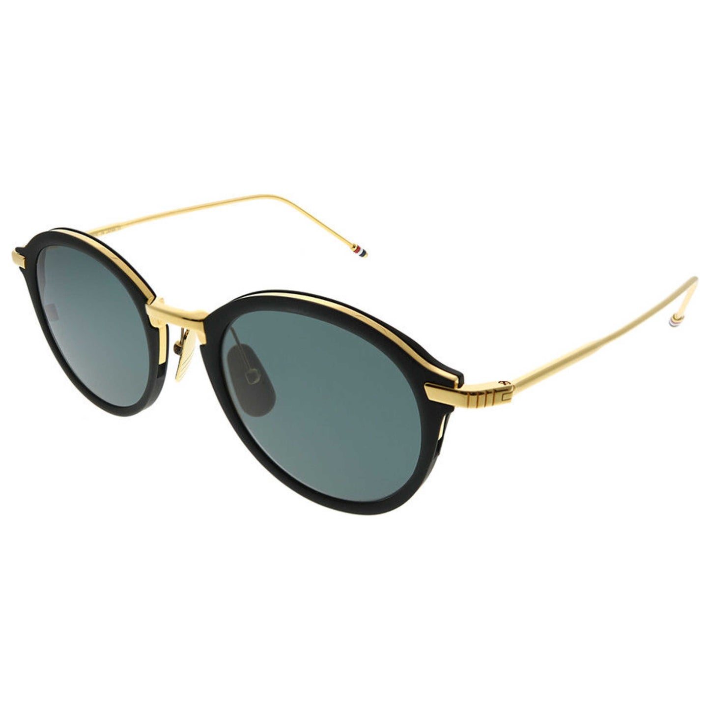 Front view of Thom Browne Fashion Unisex Sunglasses TB-110-A-T-BLK-GLD-48