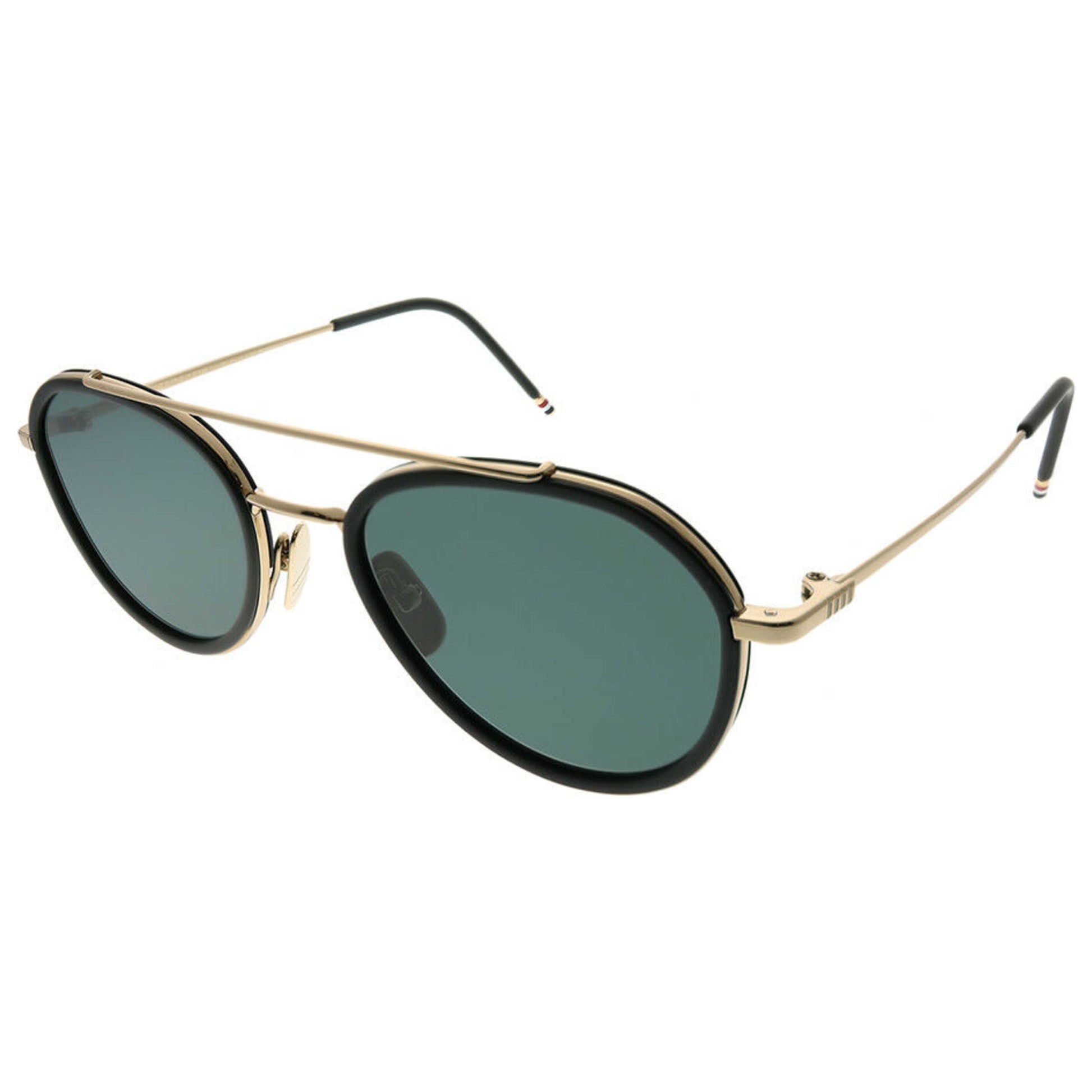 Front view of Thom Browne Fashion Unisex Sunglasses TB-801-A-GLD-BLK-51