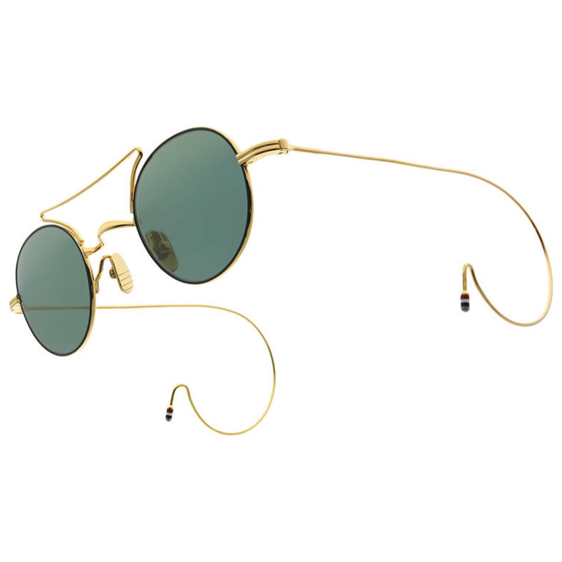 Front view of Thom Browne Fashion Unisex Sunglasses TB-902-B-NVY-GLD-40