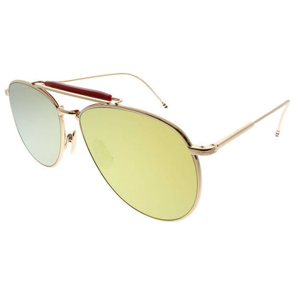 Front view of Thom Browne Fashion Unisex Sunglasses TB-TB-015-LTD-GLD-62