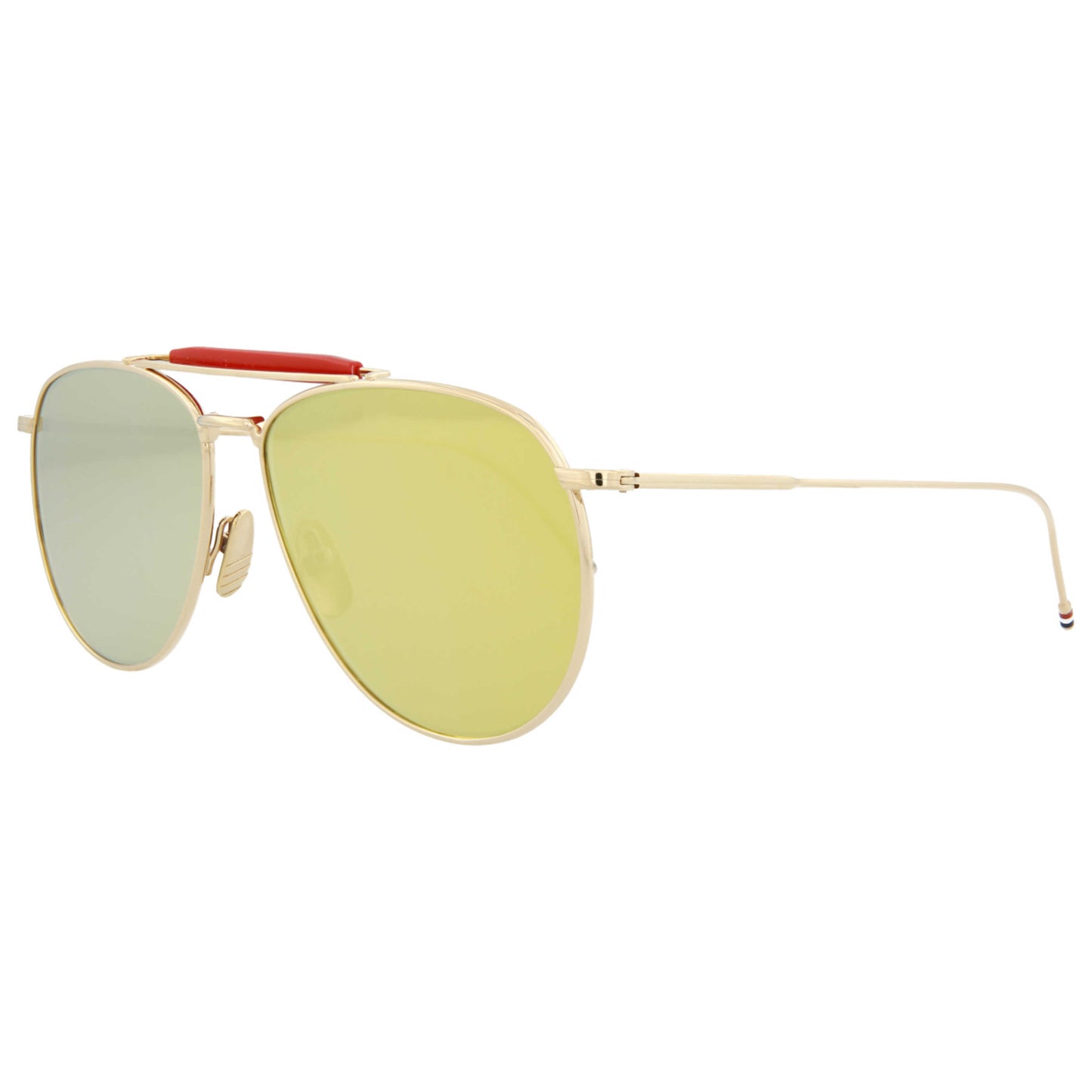 Front view of Thom Browne Novelty Unisex Sunglasses TB015LTD-GLD-62