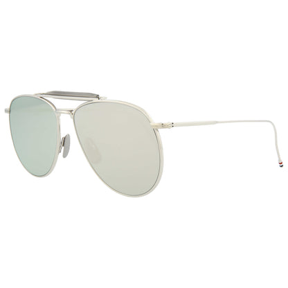 Front view of Thom Browne Novelty Unisex Sunglasses TB015LTD-SLV-62