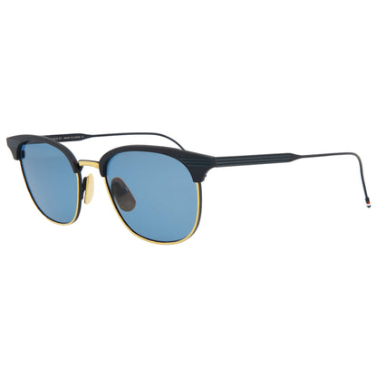 Front view of Thom Browne Novelty Unisex Sunglasses TB104-CTNVYGLD-051