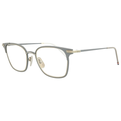 Front view of Thom Browne Novelty Unisex Sunglasses TB107-BGRYSLV-051