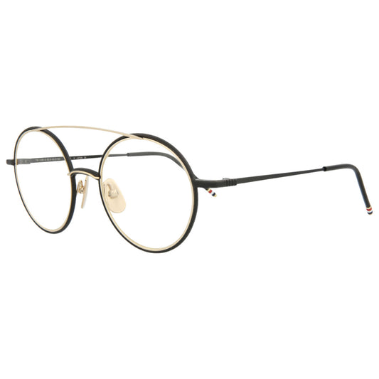 Front view of Thom Browne Novelty Unisex Opticals TB108-ABLKGLD50