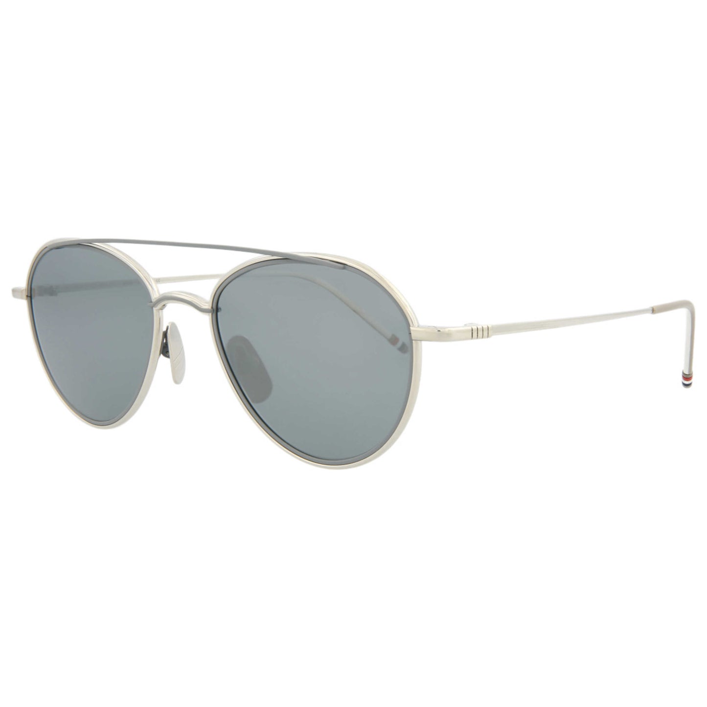 Front view of Thom Browne Novelty Unisex Sunglasses TB109-BTSLVGRY-053