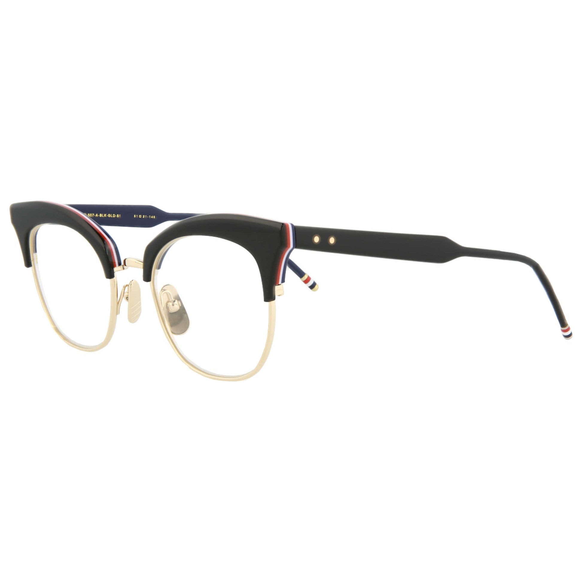 Front view of Thom Browne Novelty Women's Opticals TB507-ABLKGLD51