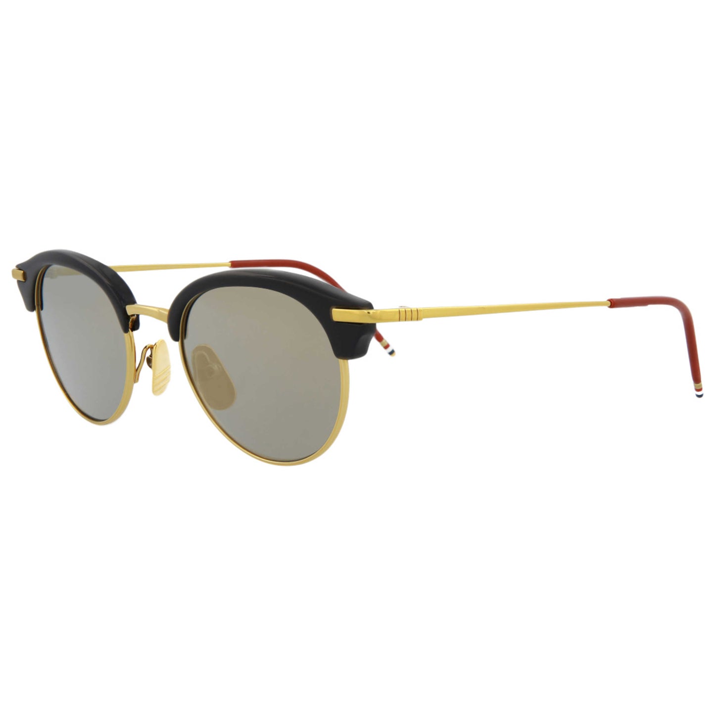 Front view of Thom Browne Novelty Unisex Sunglasses TB706-BTNVYGLD-50
