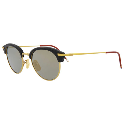 Front view of Thom Browne Novelty Unisex Sunglasses TB706-BTNVYGLD-50