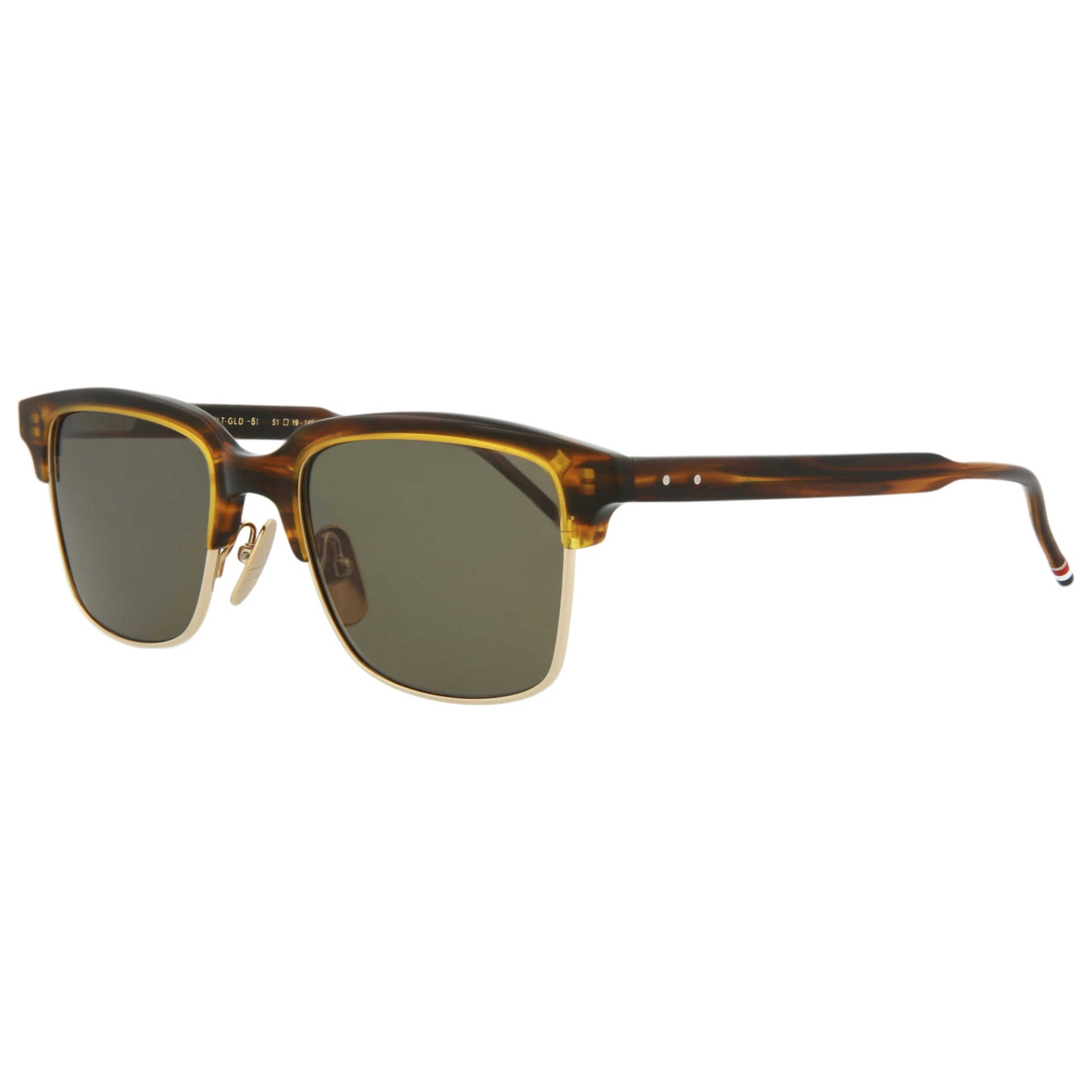 Front view of Thom Browne Novelty Unisex Sunglasses TB709-BTWLTGLD-51