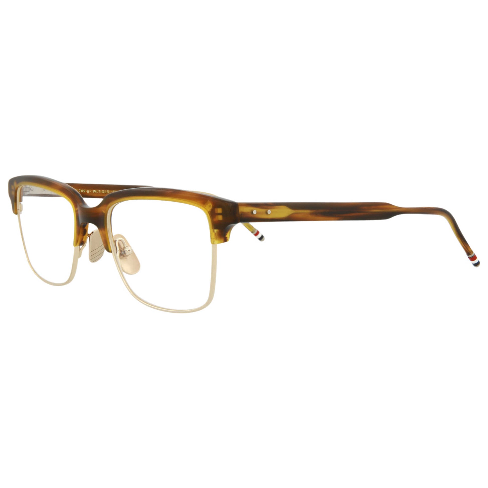 Front view of Thom Browne Novelty Unisex Sunglasses TB709-BWLTGLD-051