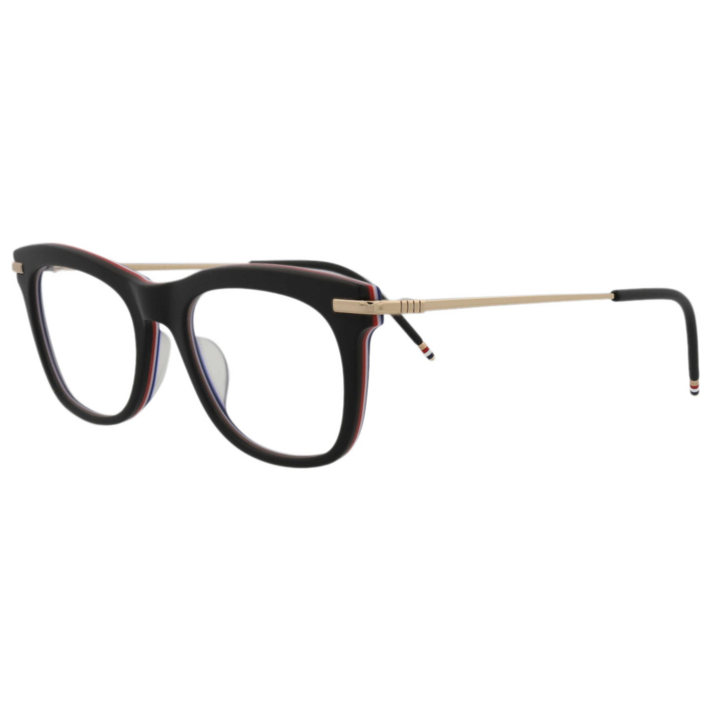 Front view of Thom Browne Novelty Unisex Opticals TB712-ABLKGLD-52AF
