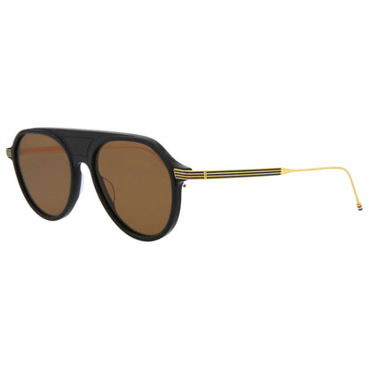 Front view of Thom Browne Novelty Unisex Sunglasses TB809-CNVYGLD-055