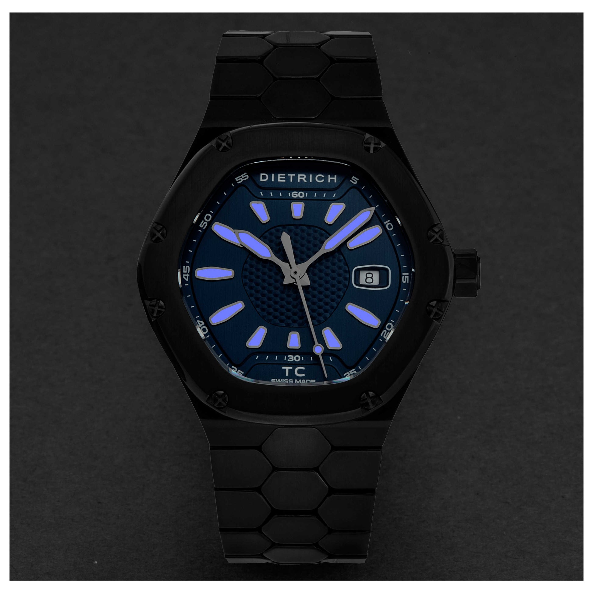 Dietrich Time Companion Men's Automatic Watch TC PVD BLUE - Image #4
