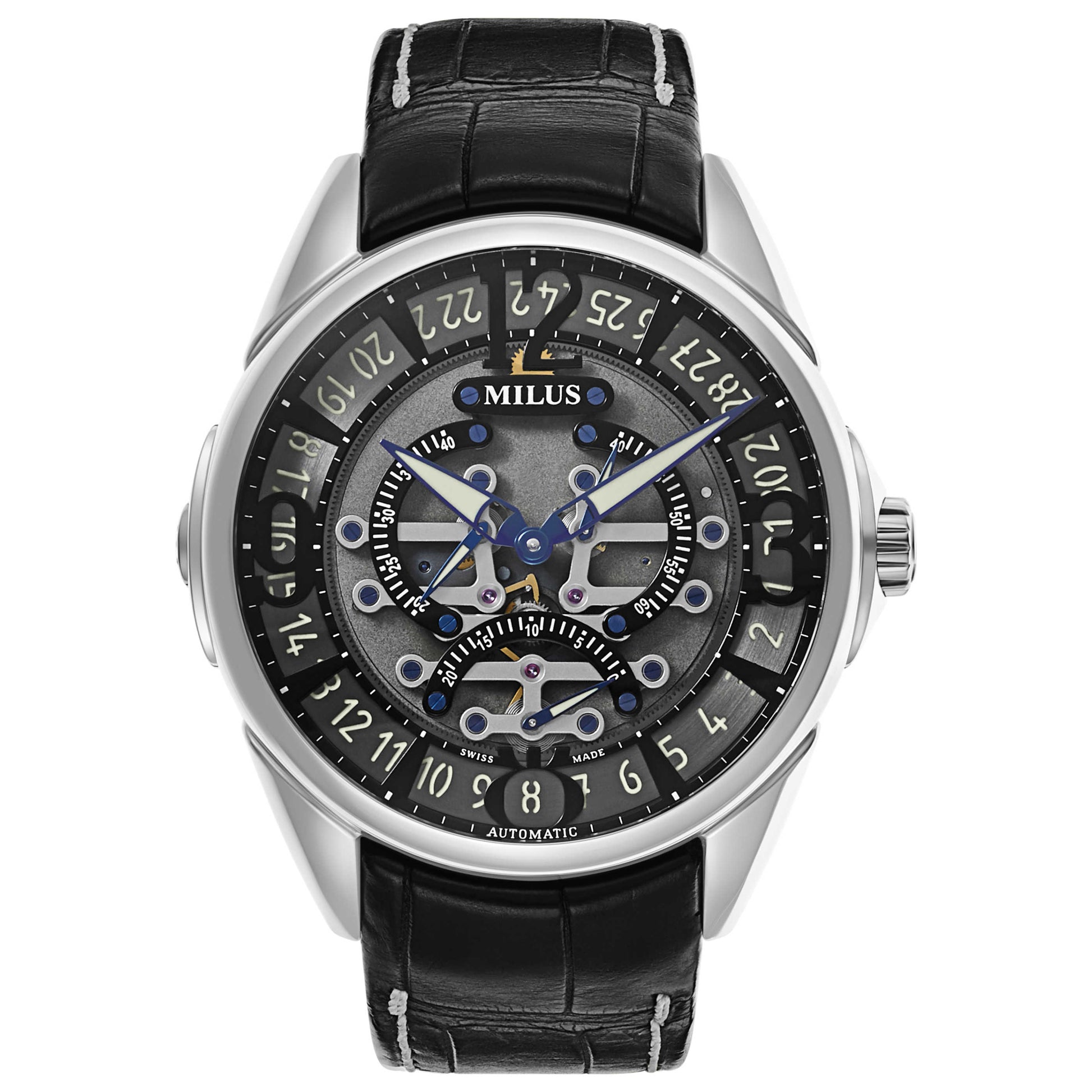 Front view of Milus Tri Retrograde Men's Automatic Watch TIRI002