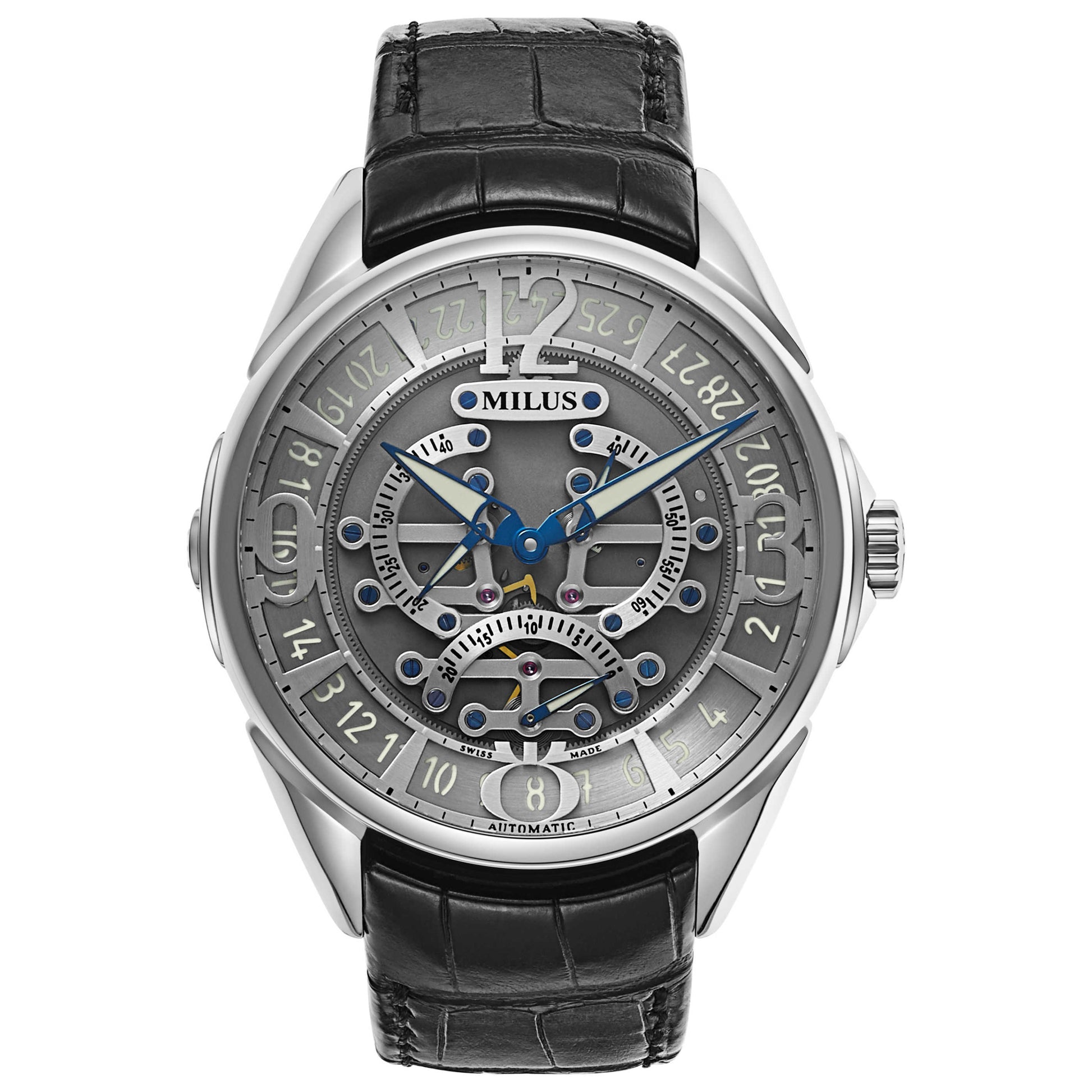 Front view of Milus Tri Retrograde Men's Automatic Watch TIRI003