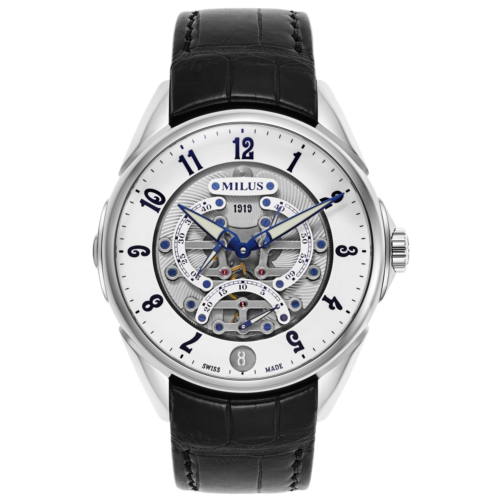 Front view of Milus Tri Retrograde Men's Automatic Watch TIRI010