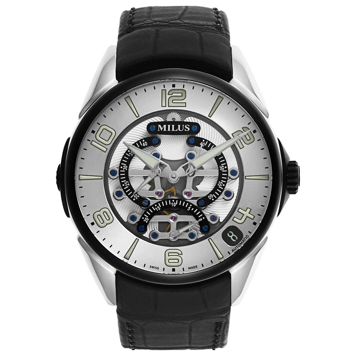 Front view of Milus Tri Retrograde Men's Automatic Watch TIRI018