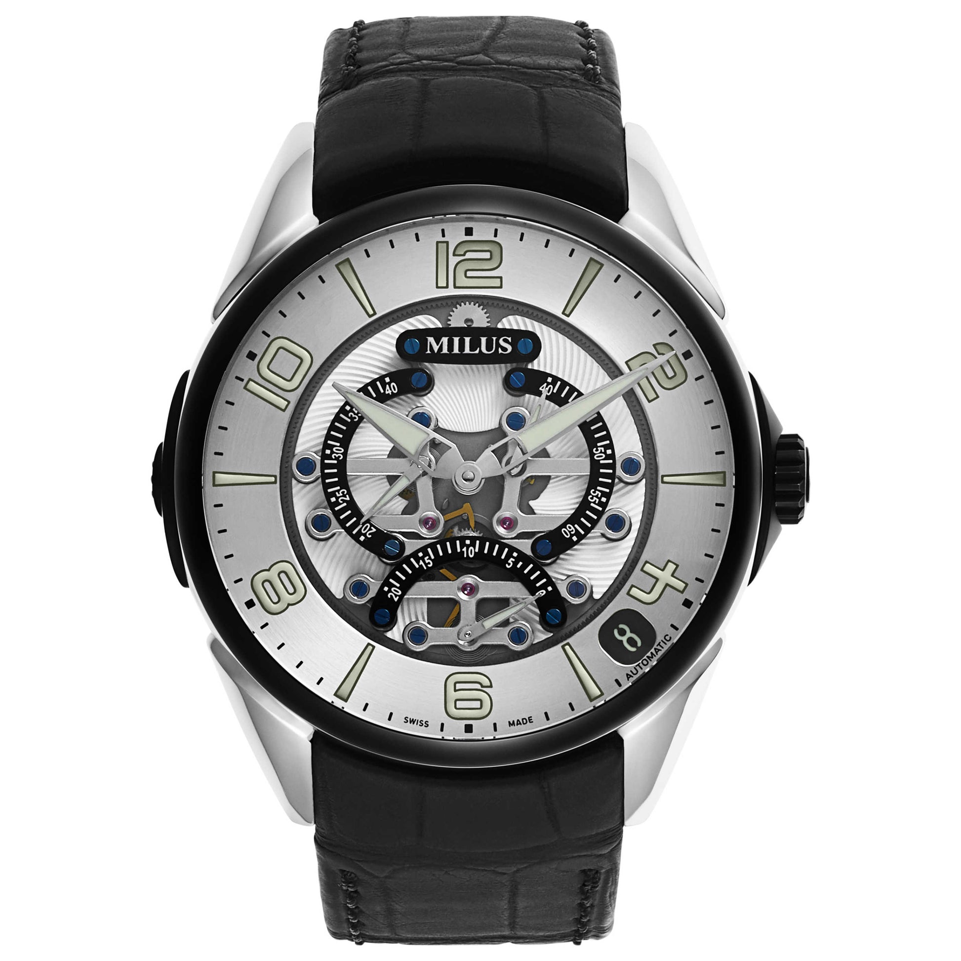 Front view of Milus Tri Retrograde Men's Automatic Watch TIRI018
