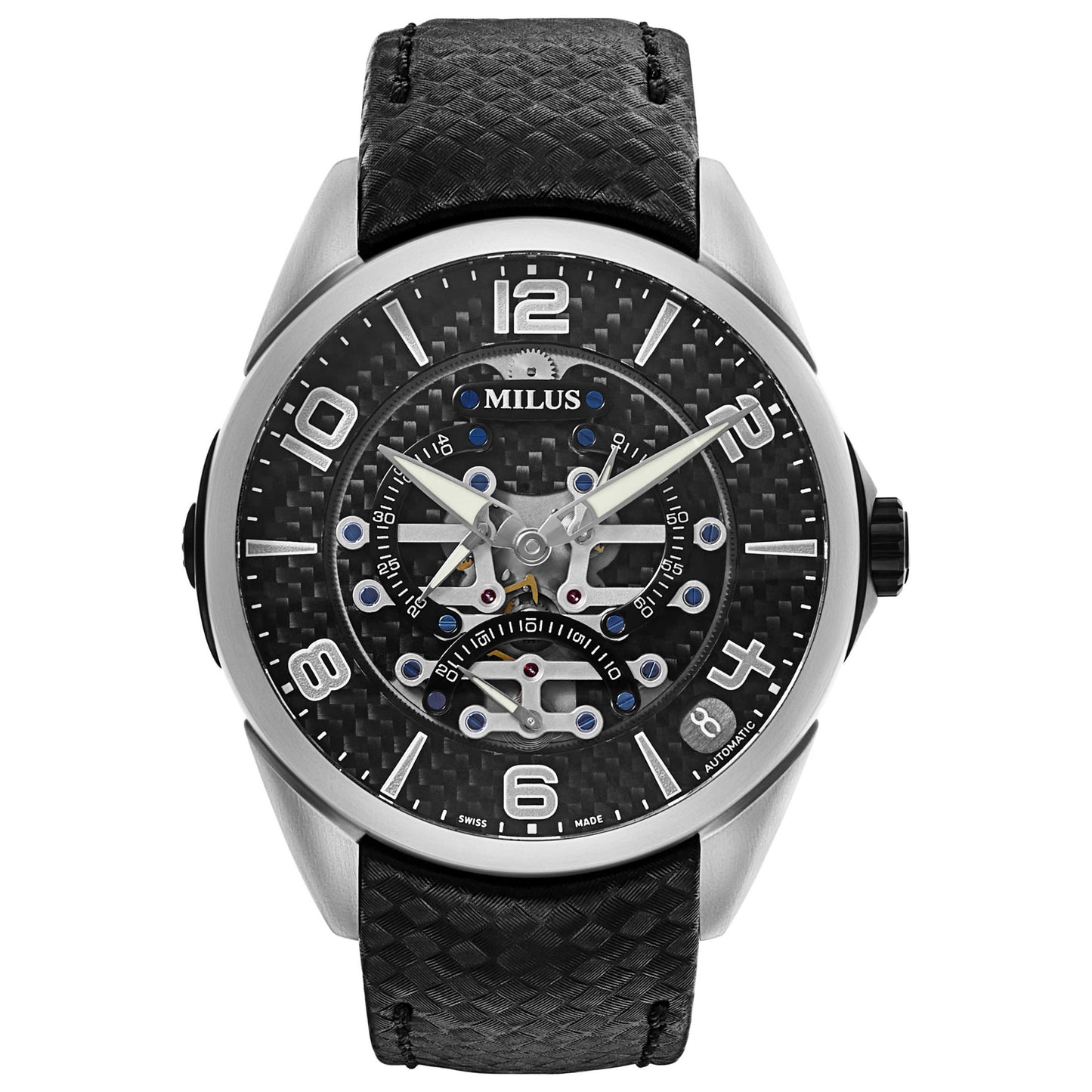 Front view of Milus Tri Retrograde Men's Automatic Watch TIRI702