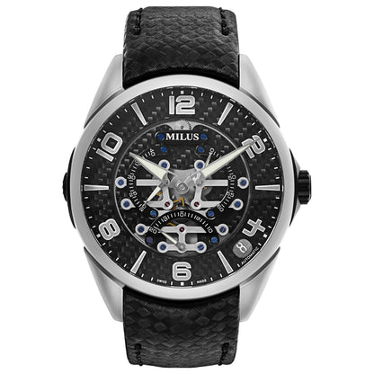 Front view of Milus Tri Retrograde Men's Automatic Watch TIRI702