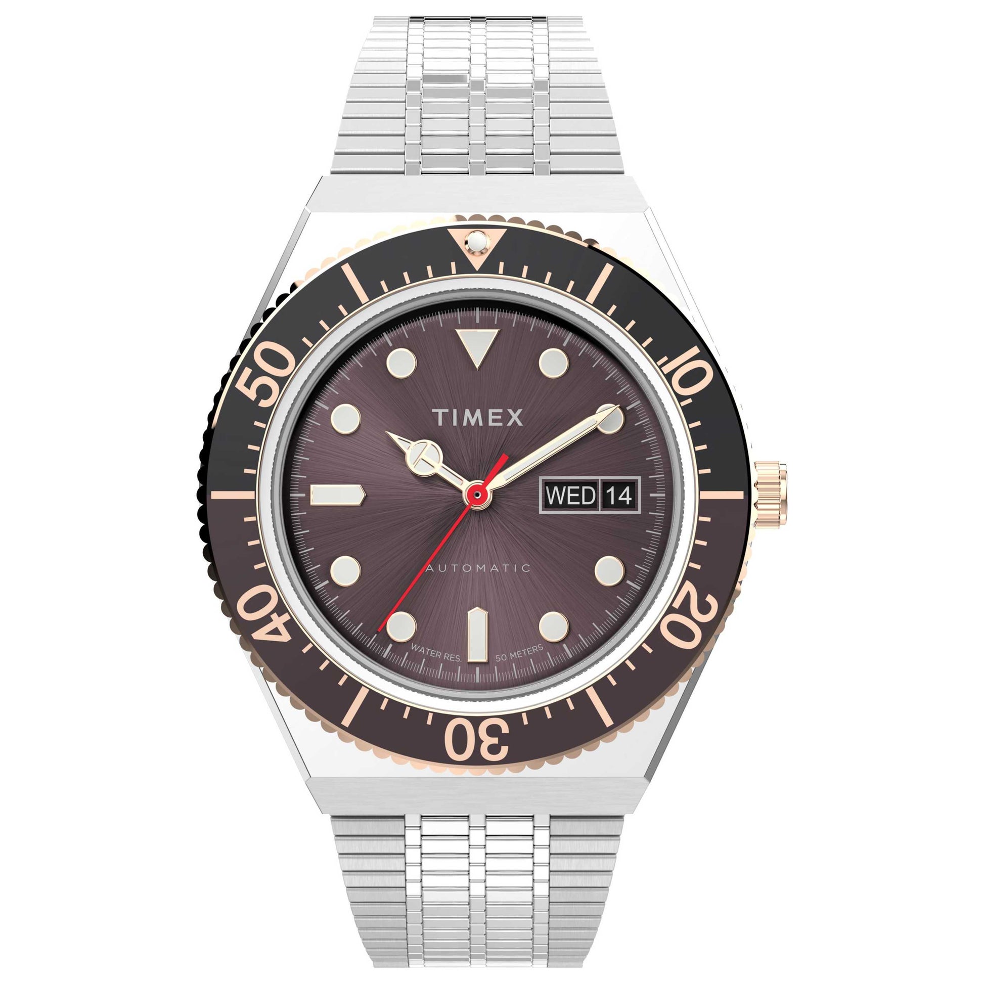 Front view of Timex Q Timex Men's Automatic Watch TW2U96900ZV