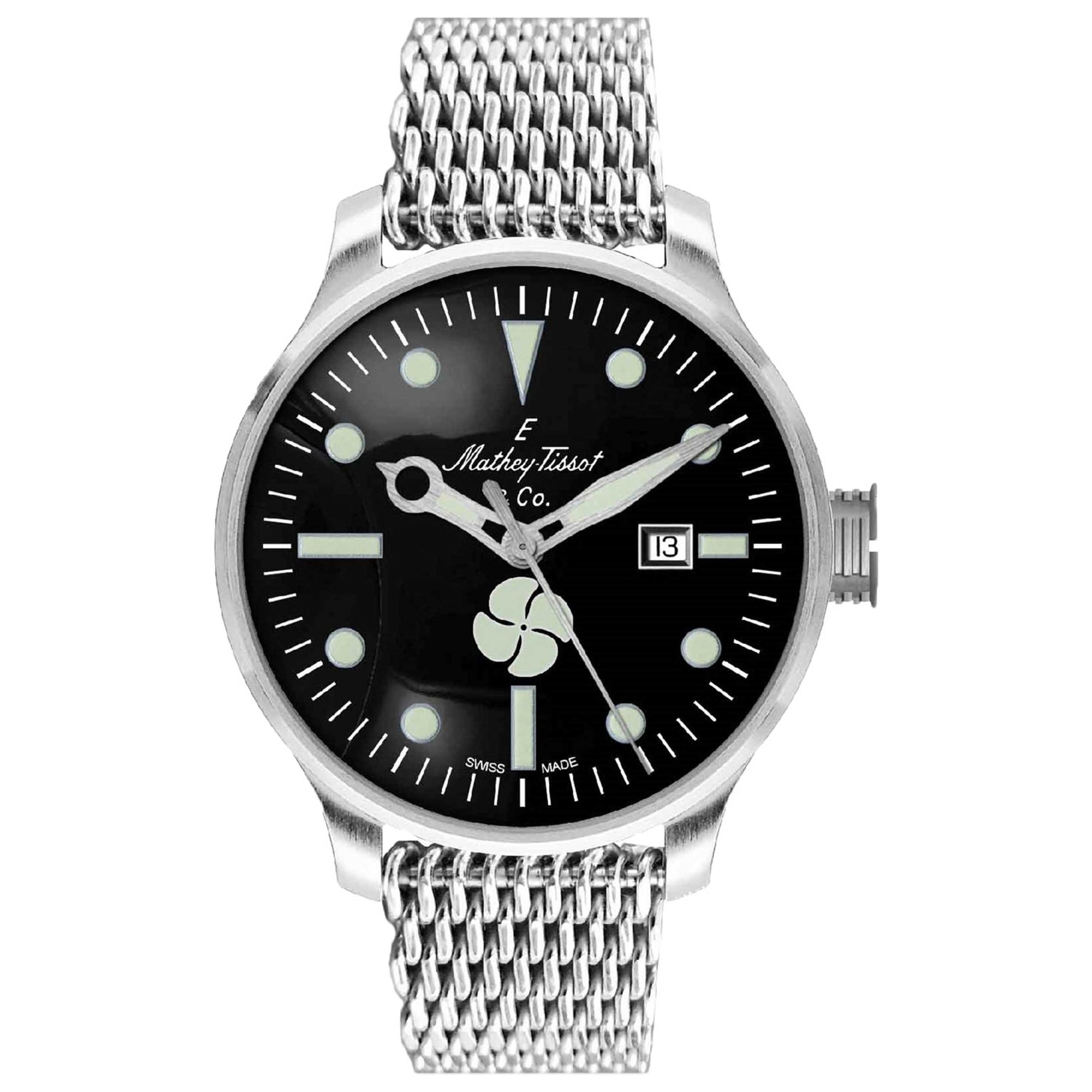 Front view of Mathey Tissot Elica Men's Automatic Watch U121AN