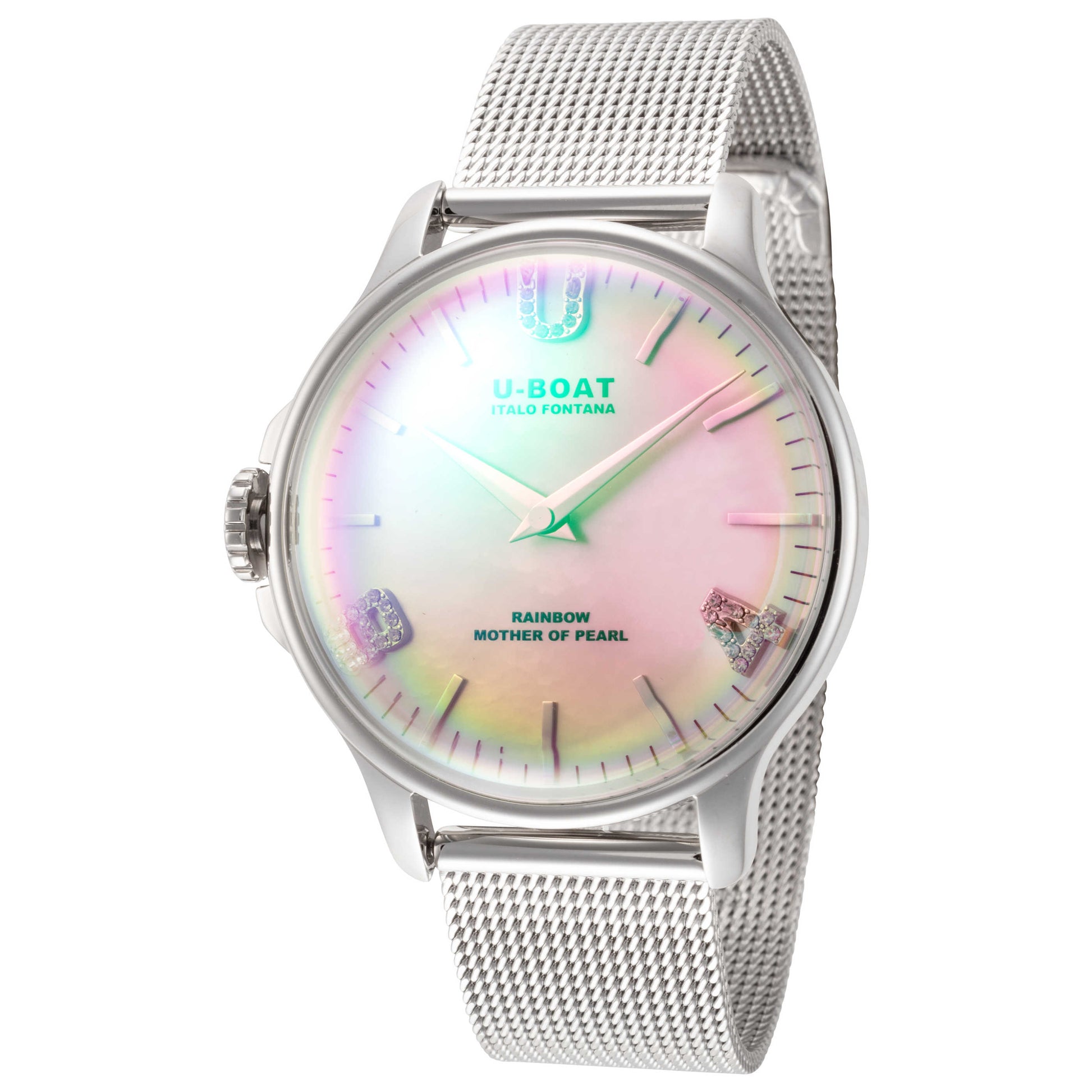 Front view of U-Boat Rainbow Women's Quartz Watch UB-8472-MT