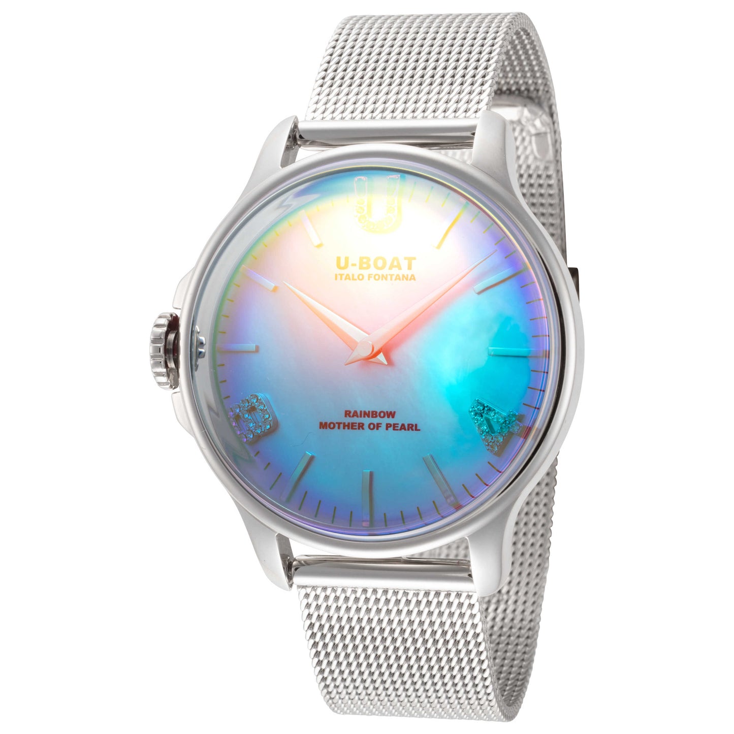 Front view of U-Boat Rainbow Women's Quartz Watch UB-8474-MT