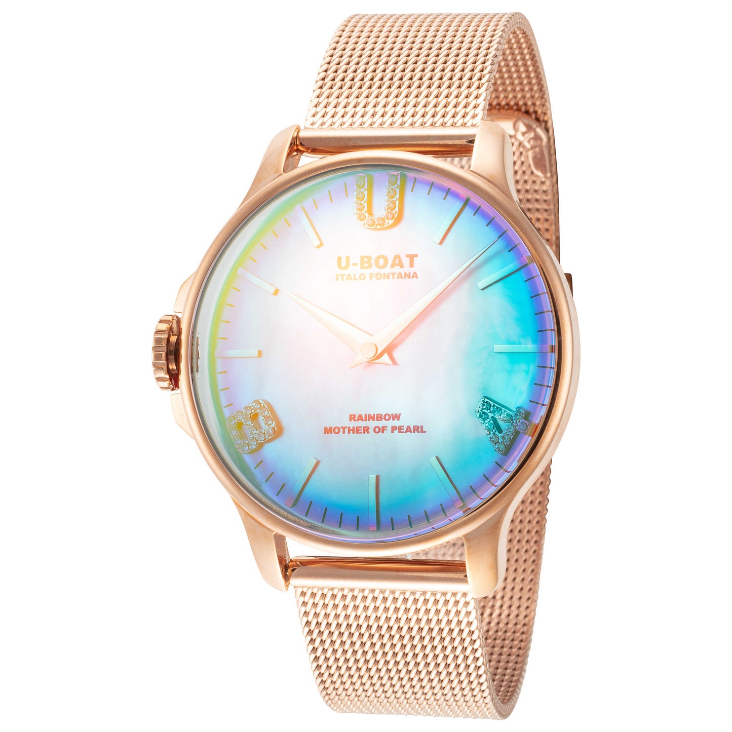 Front view of U-Boat Rainbow Women's Quartz Watch UB-8475-MT