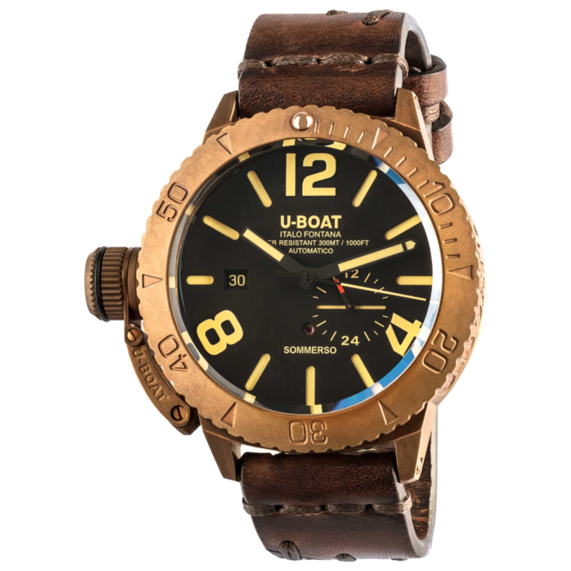 Front view of U-Boat Sommerso Men's Automatic Watch UB-8486