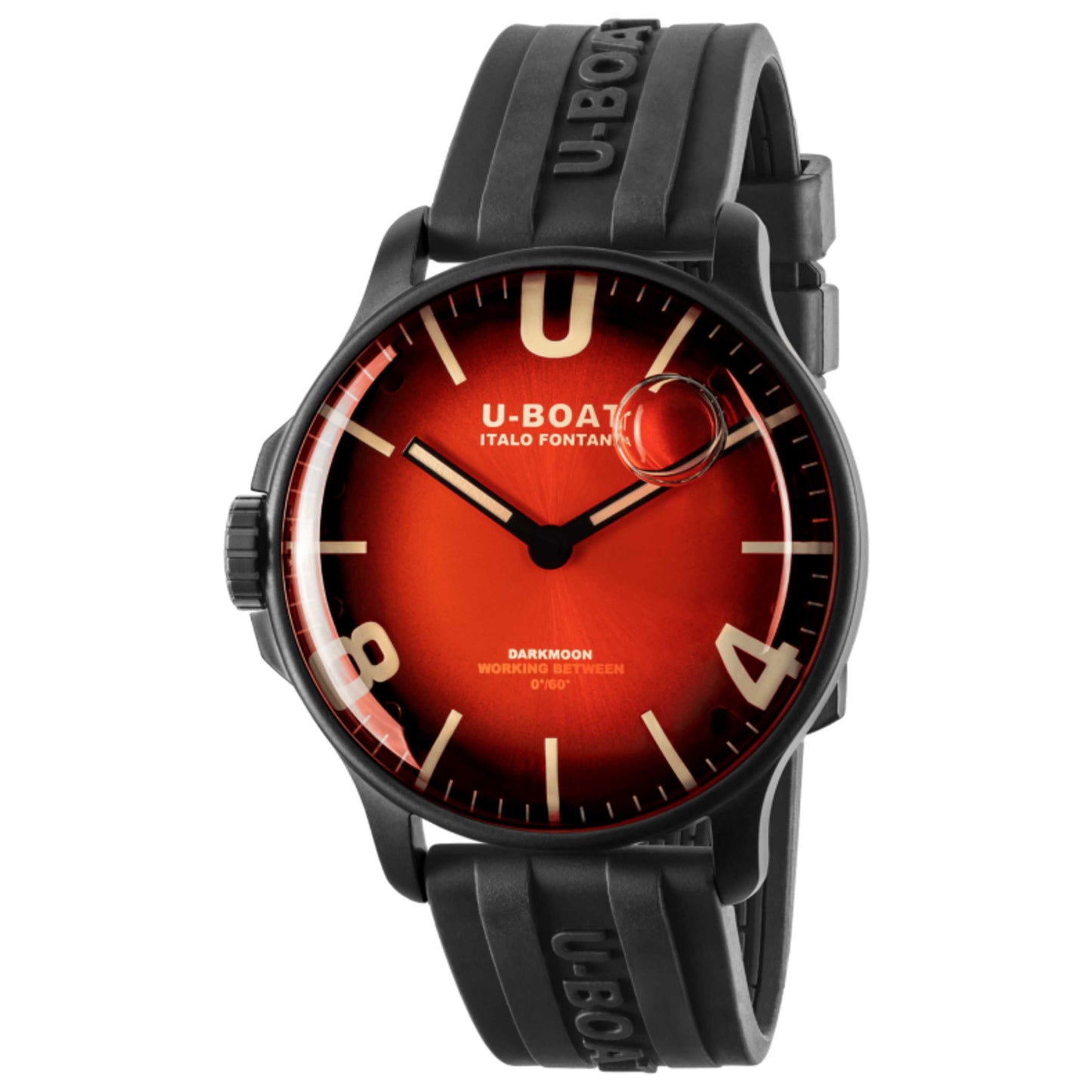 Front view of U-Boat Darkmoon Men's Quartz Watch UB-8697-B