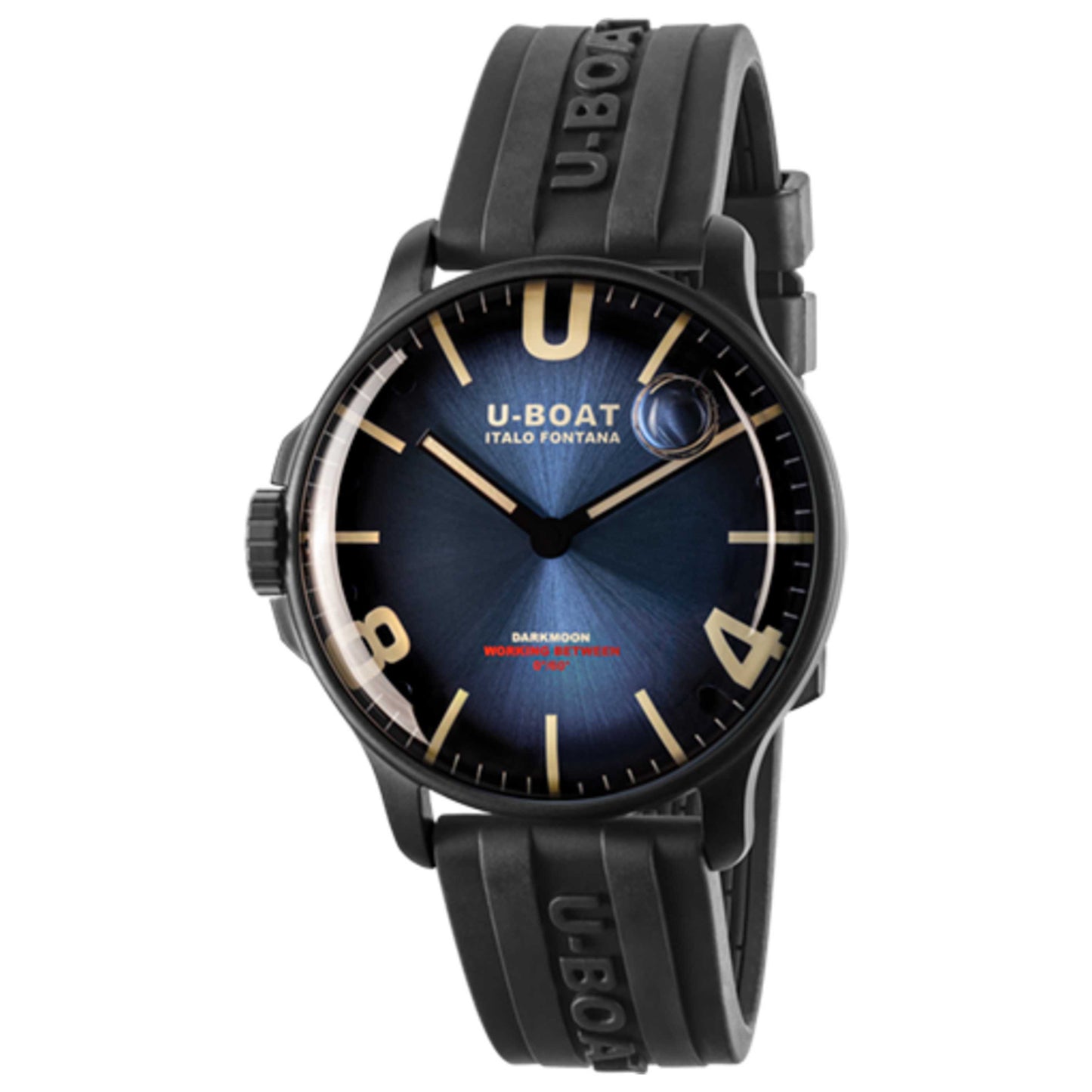 Front view of U-Boat Darkmoon Men's Quartz Watch UB-8700-B