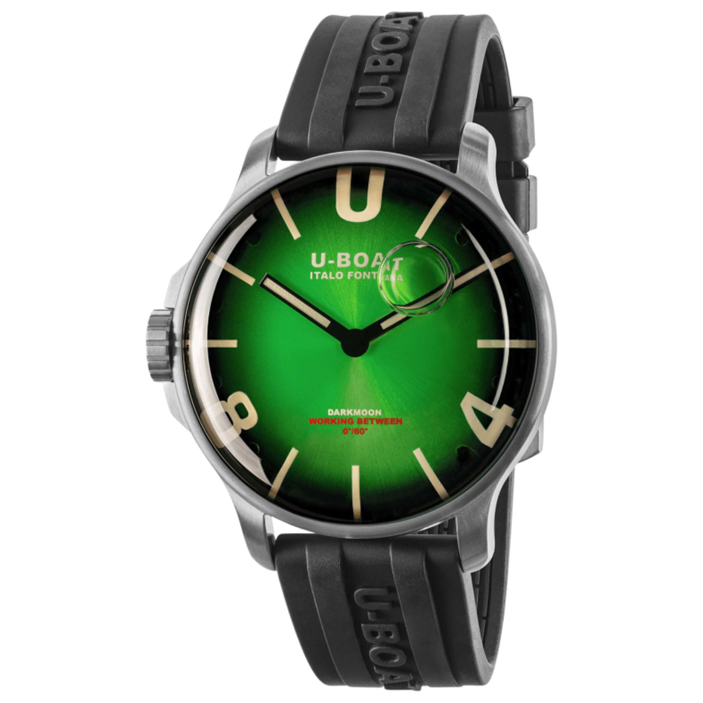 Front view of U-Boat Darkmoon Men's Quartz Watch UB-8702-D
