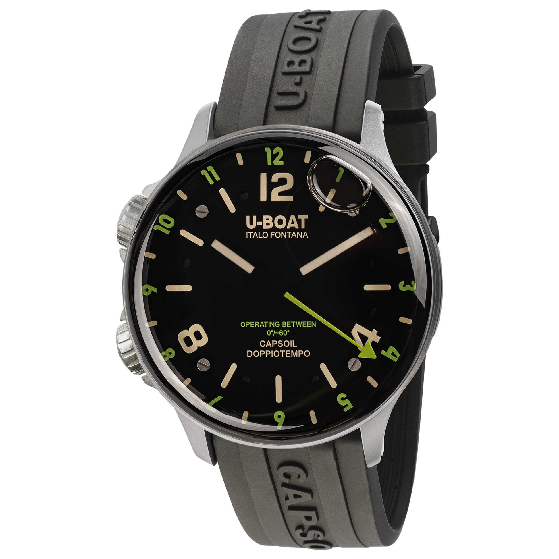 Front view of U-Boat Capsoil Doppiotempo Men's Quartz Watch UB-8838-B