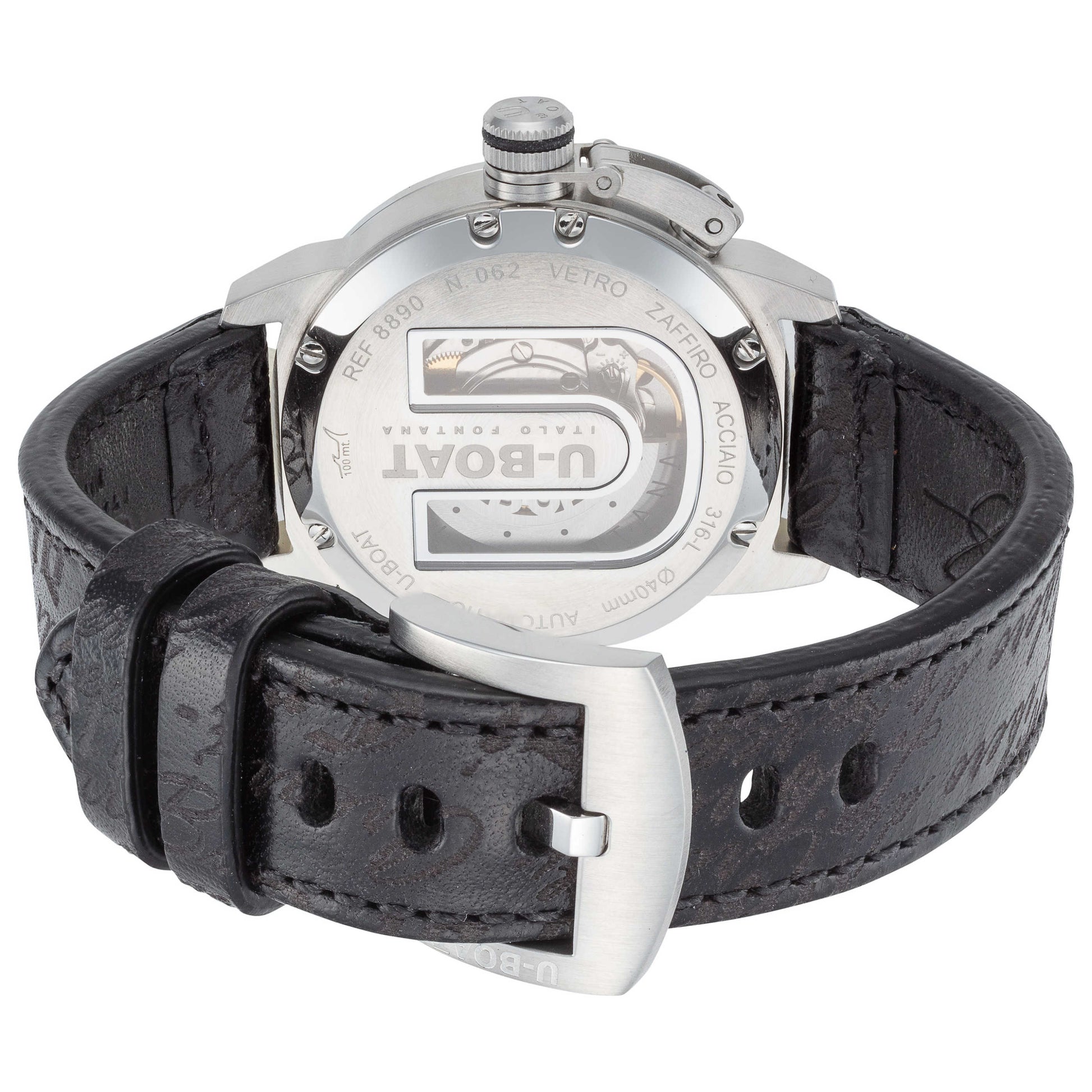 Back view of U-Boat Classico Men's Automatic Watch UB-8890