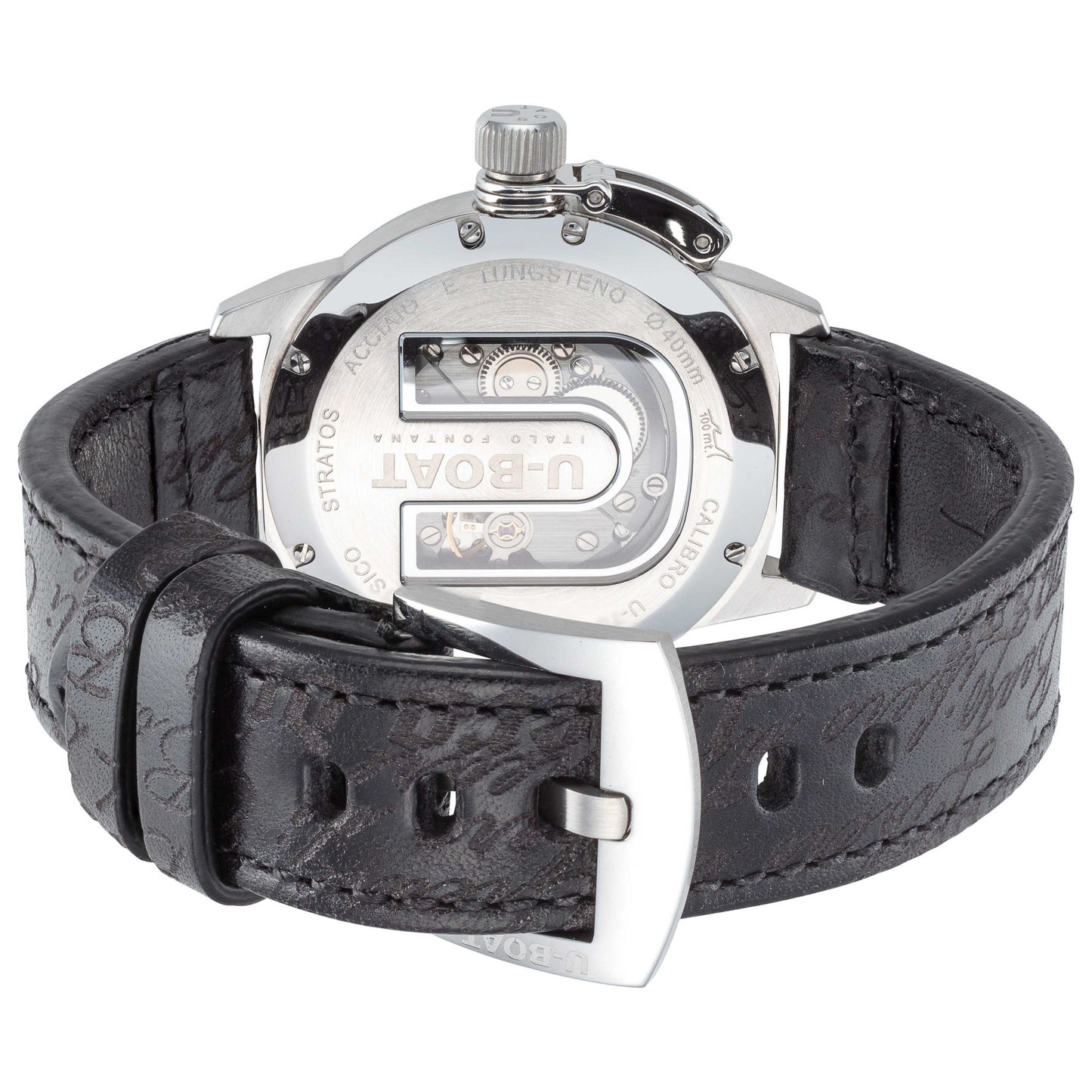 Back view of U-Boat Stratos Men's Manual-Wind Watch UB-9002