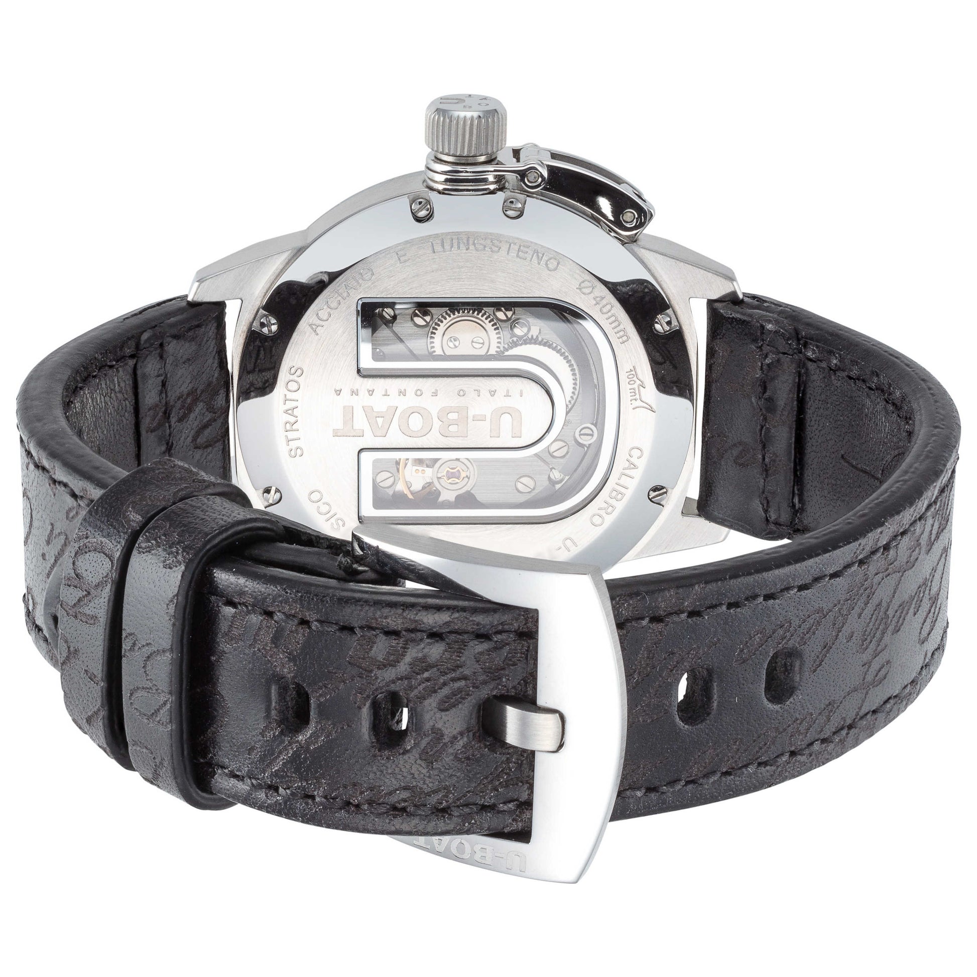 Back view of U-Boat Stratos Men's Manual-Wind Watch UB-9002